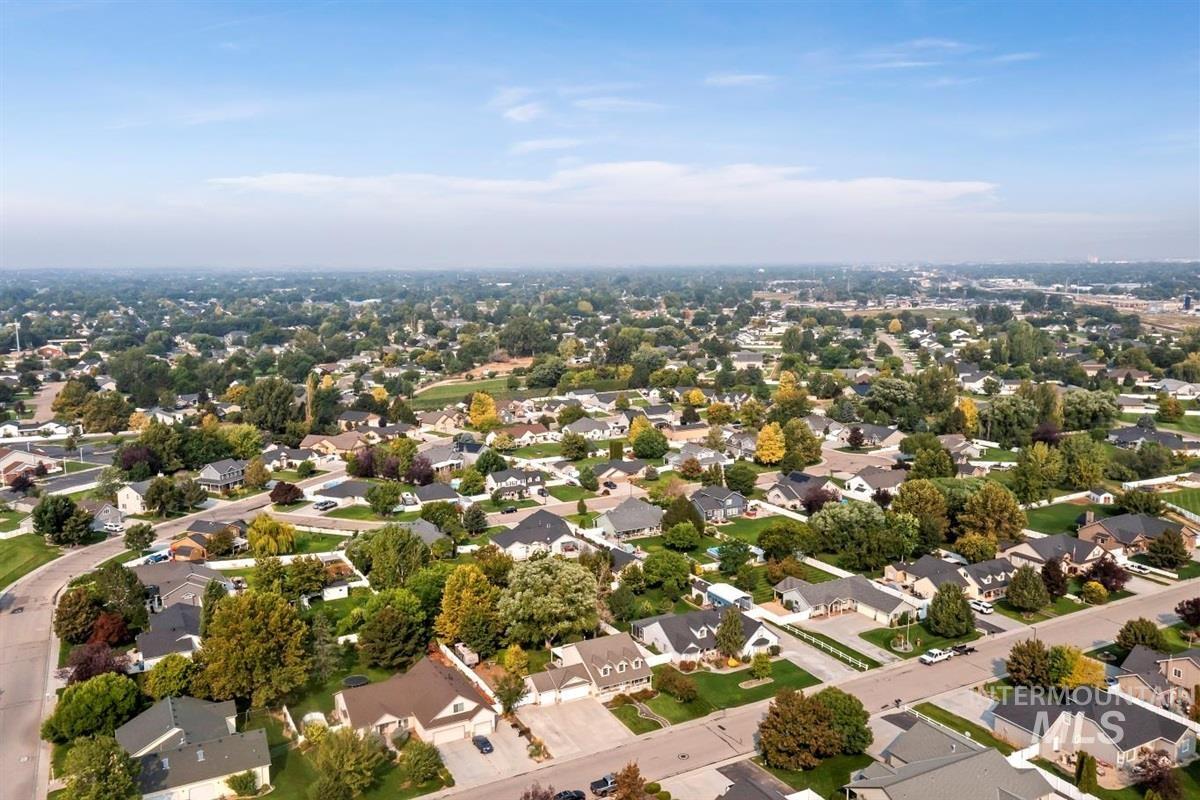 Aerial perspective of suburban area