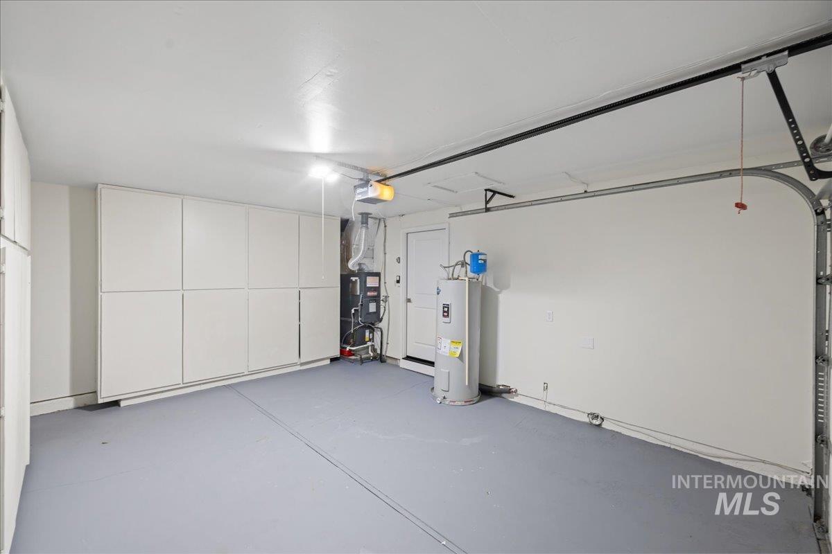 Garage with water heater