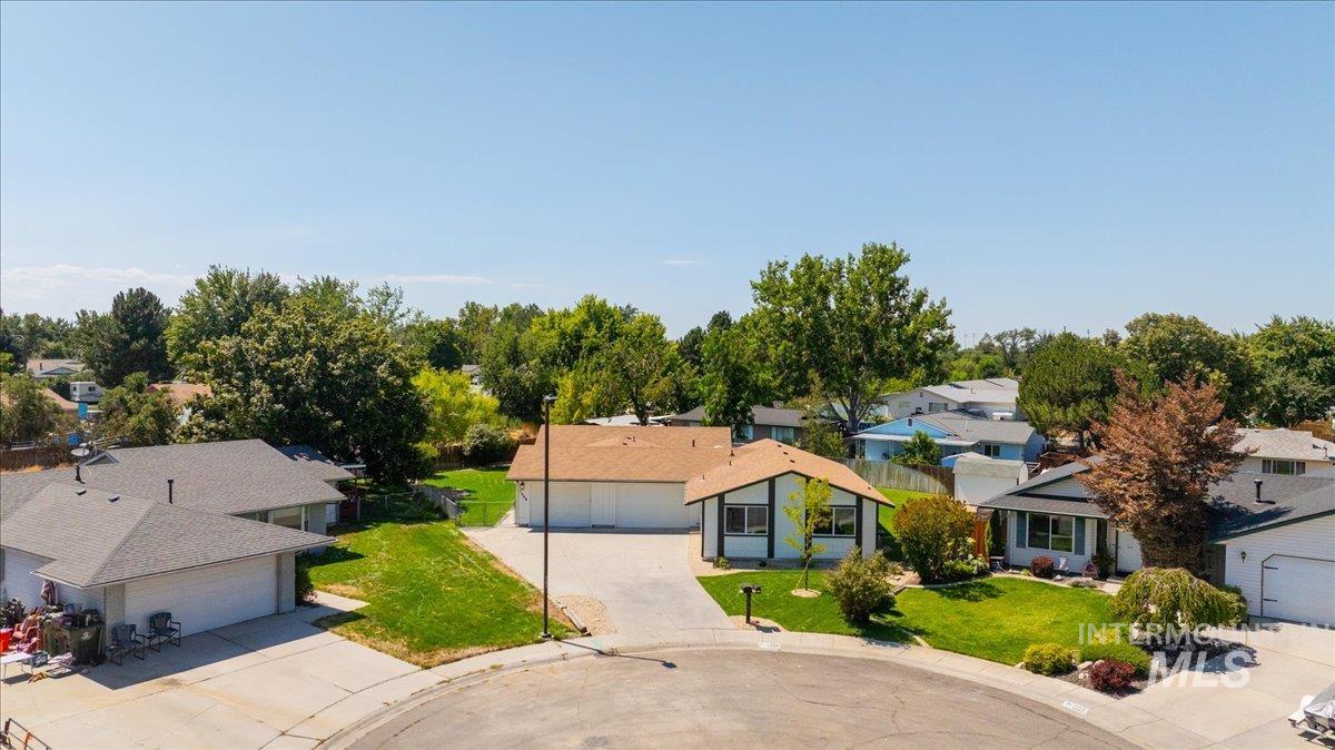 Aerial perspective of suburban area