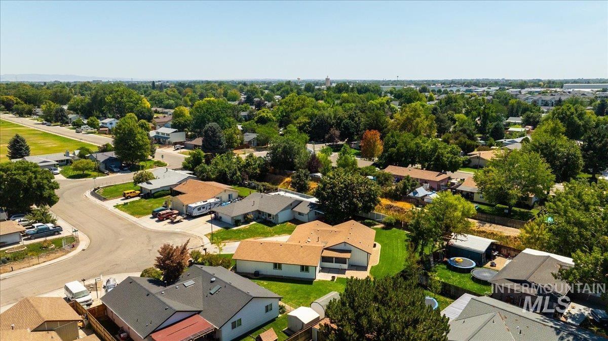 Aerial view of residential area