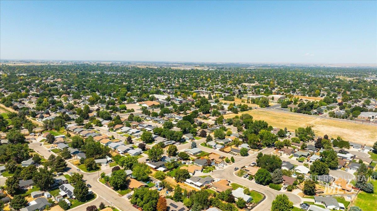 Aerial perspective of suburban area