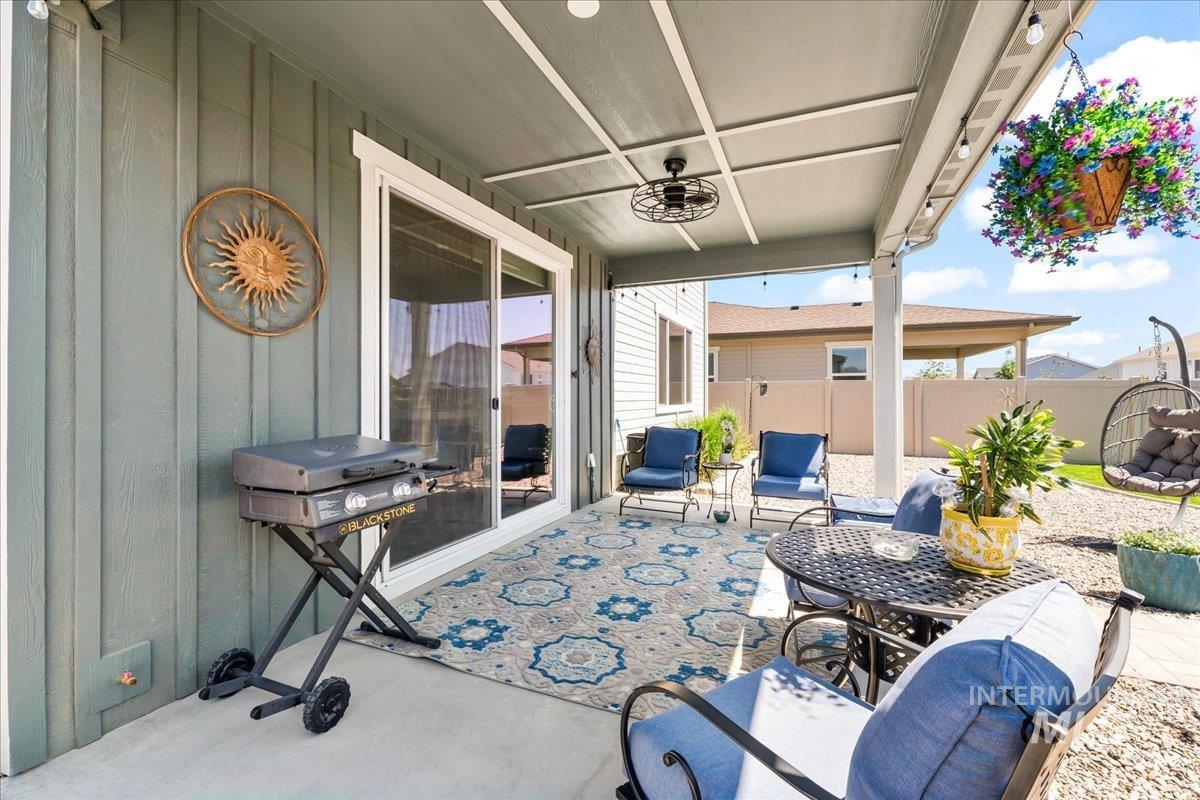 View of patio featuring grilling area