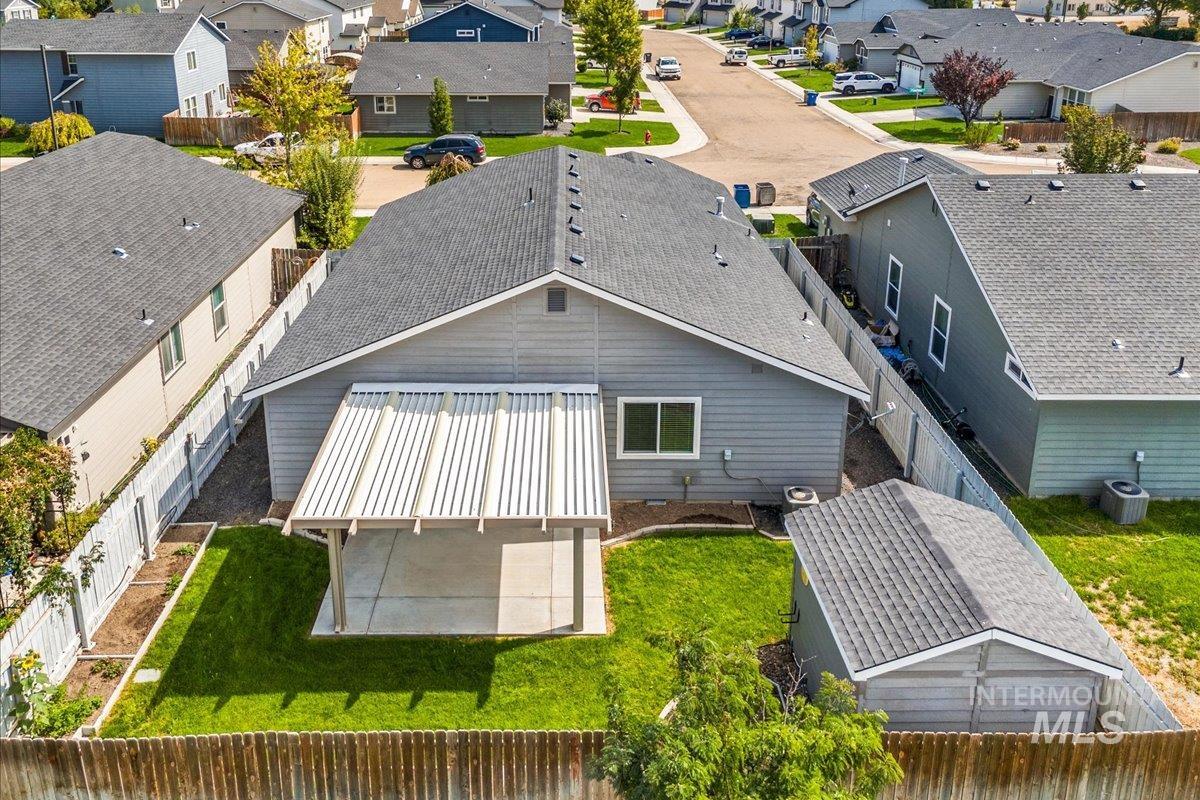 Aerial view of residential area