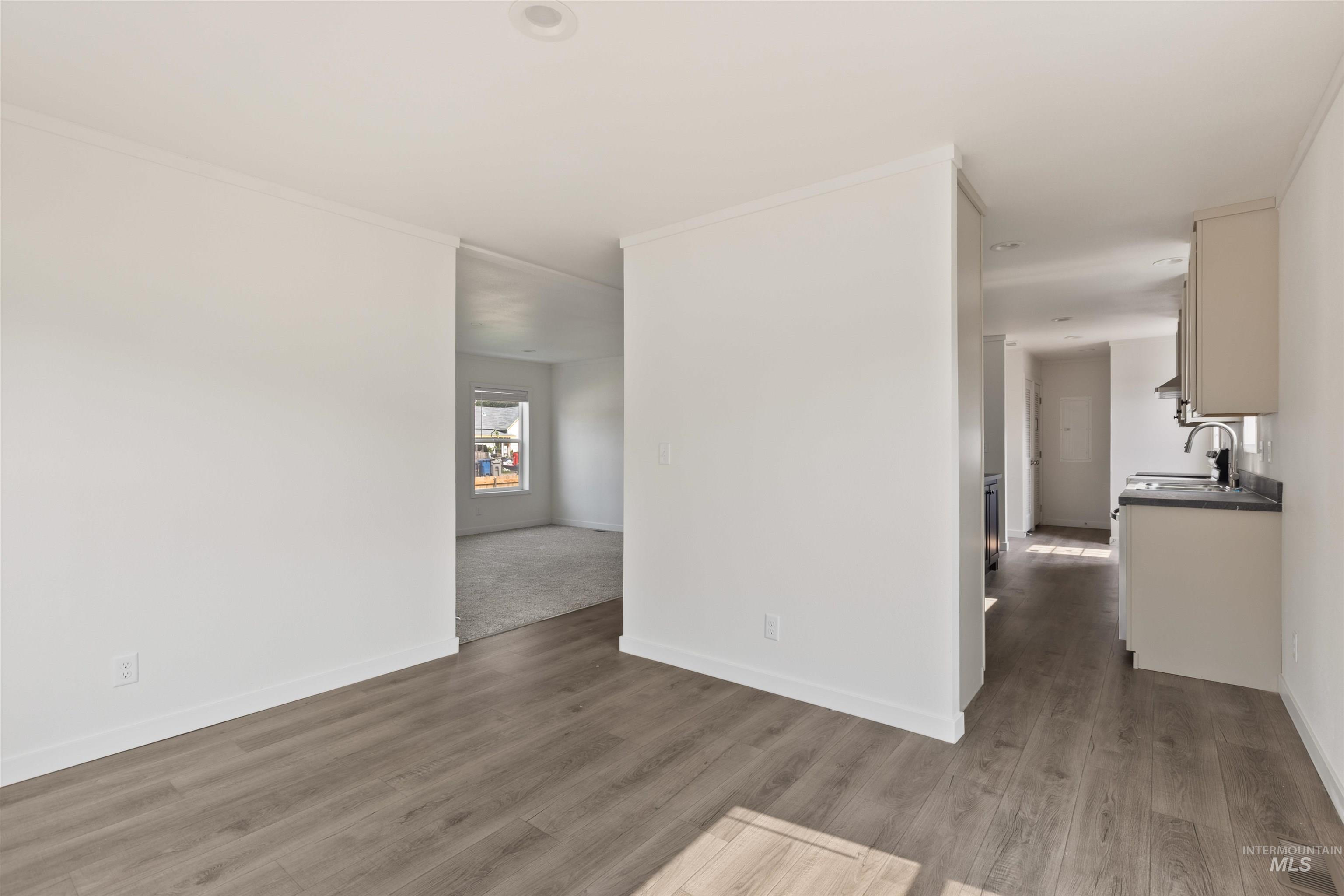 Unfurnished room with light wood-style floors