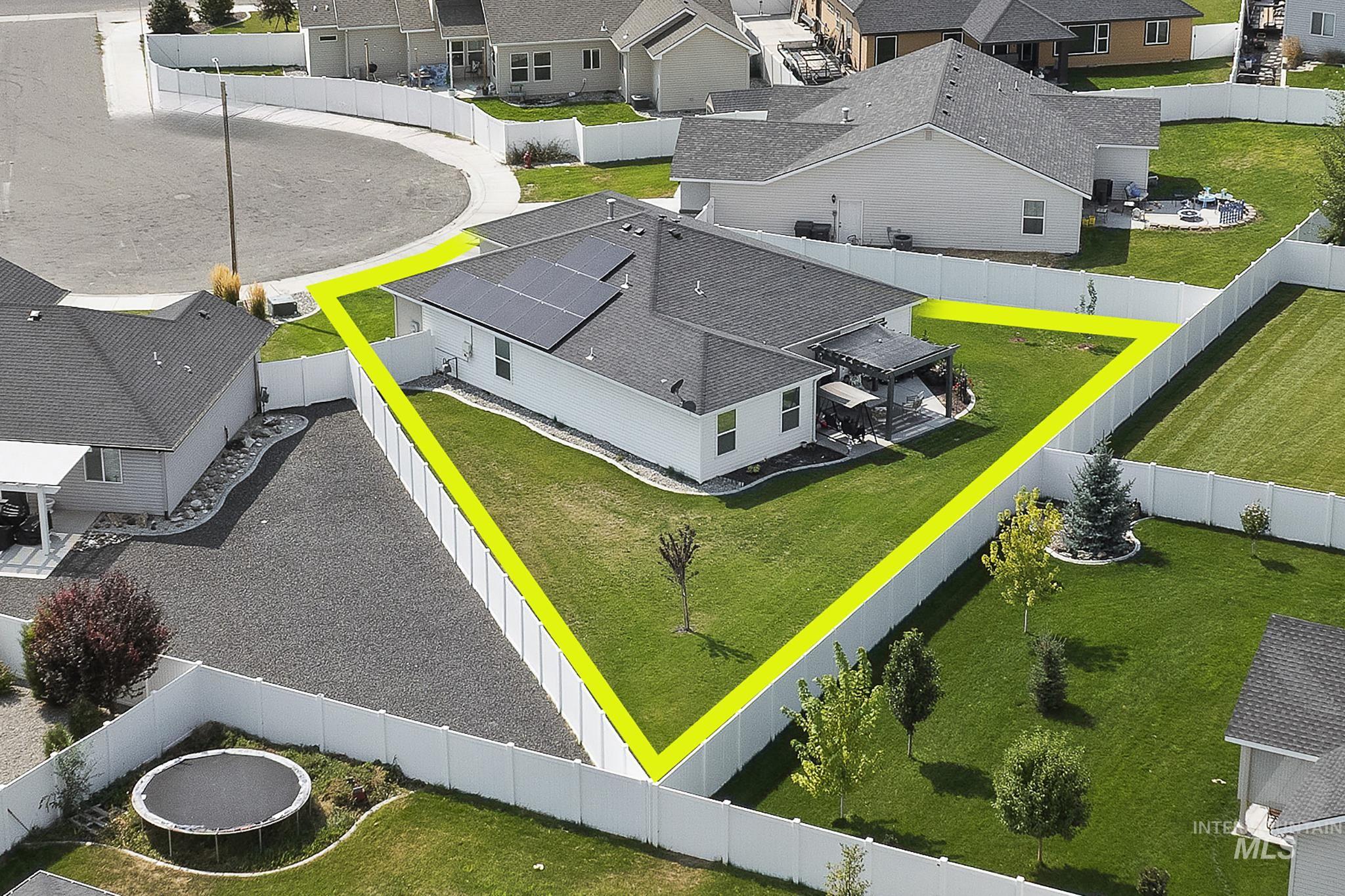 Aerial view of residential area