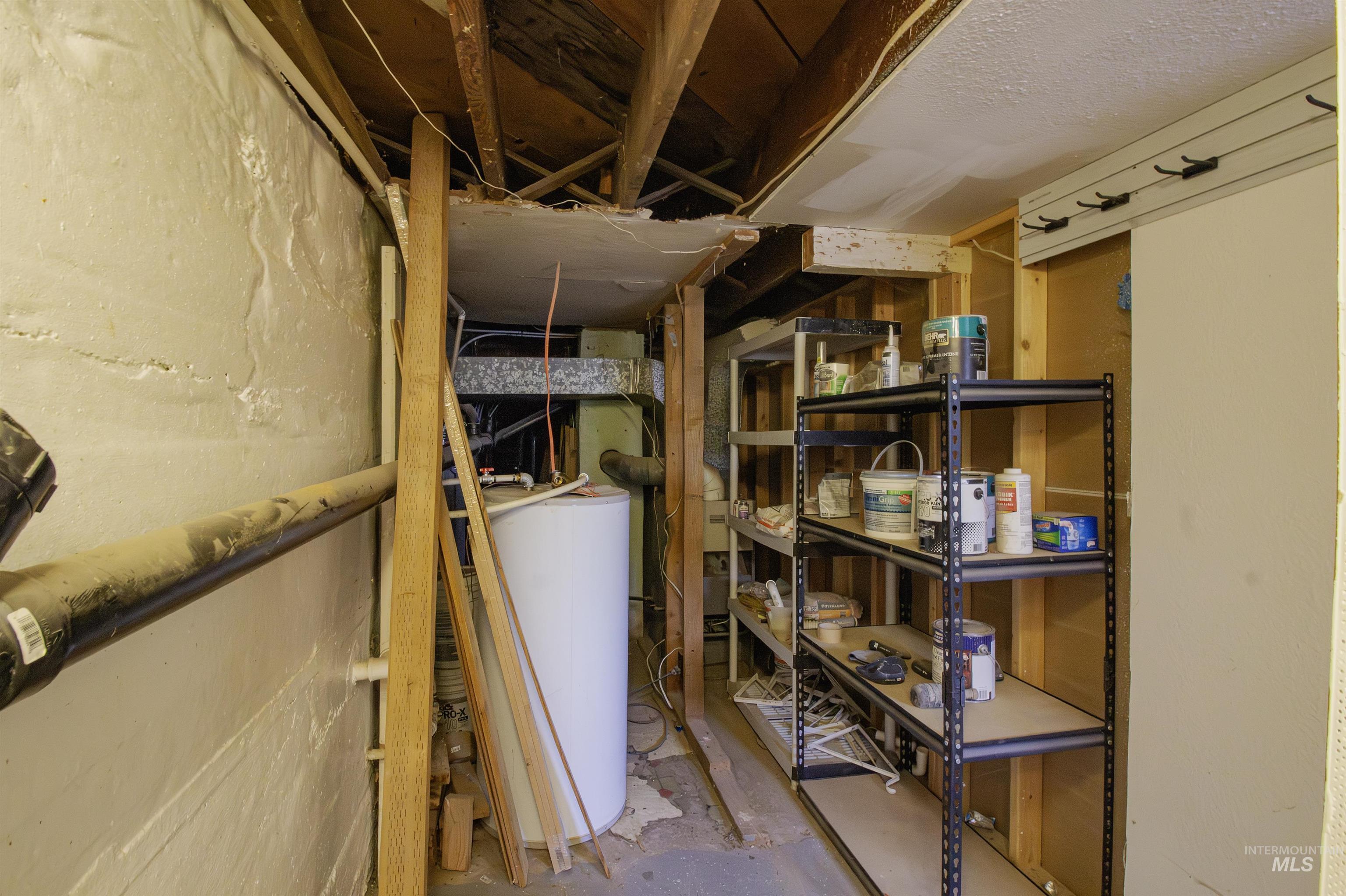 Storage with water heater