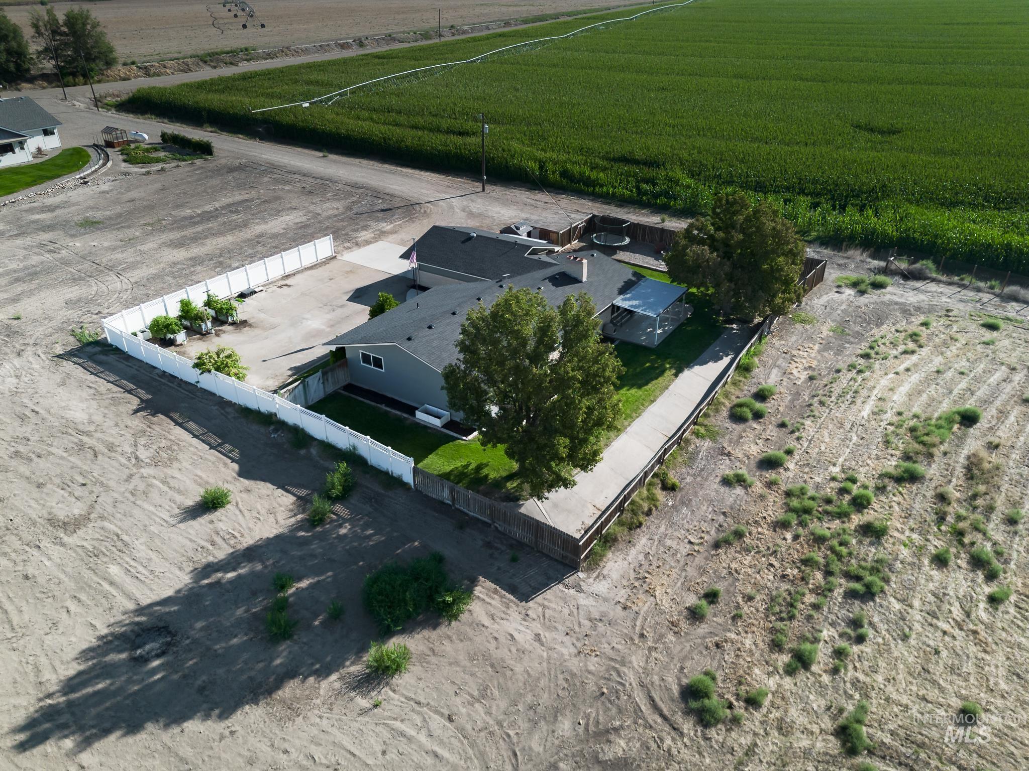 Aerial view of sparsely populated area