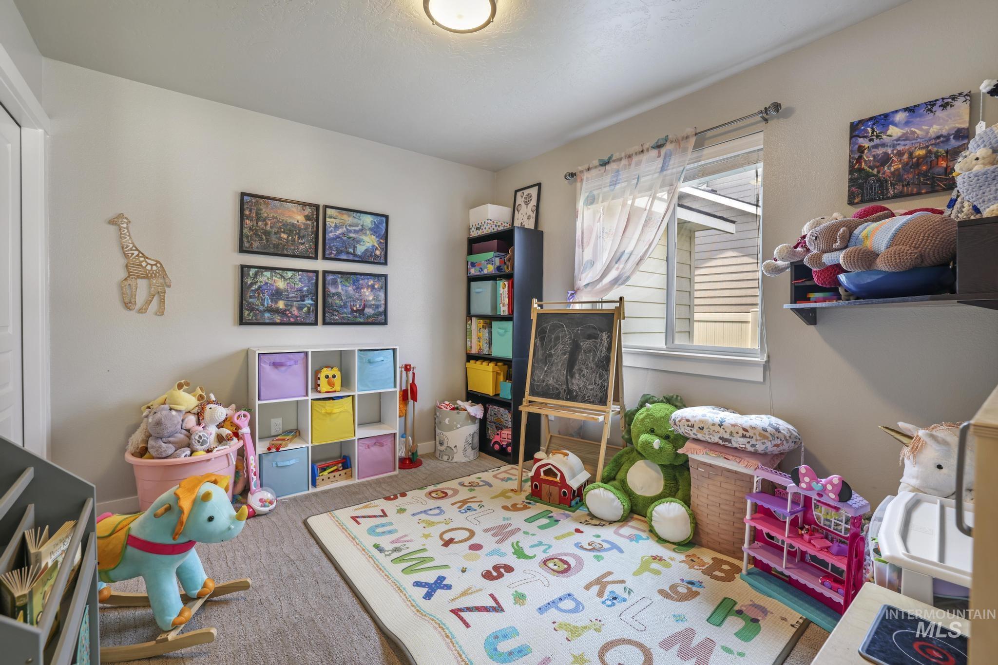 Playroom featuring carpet floors