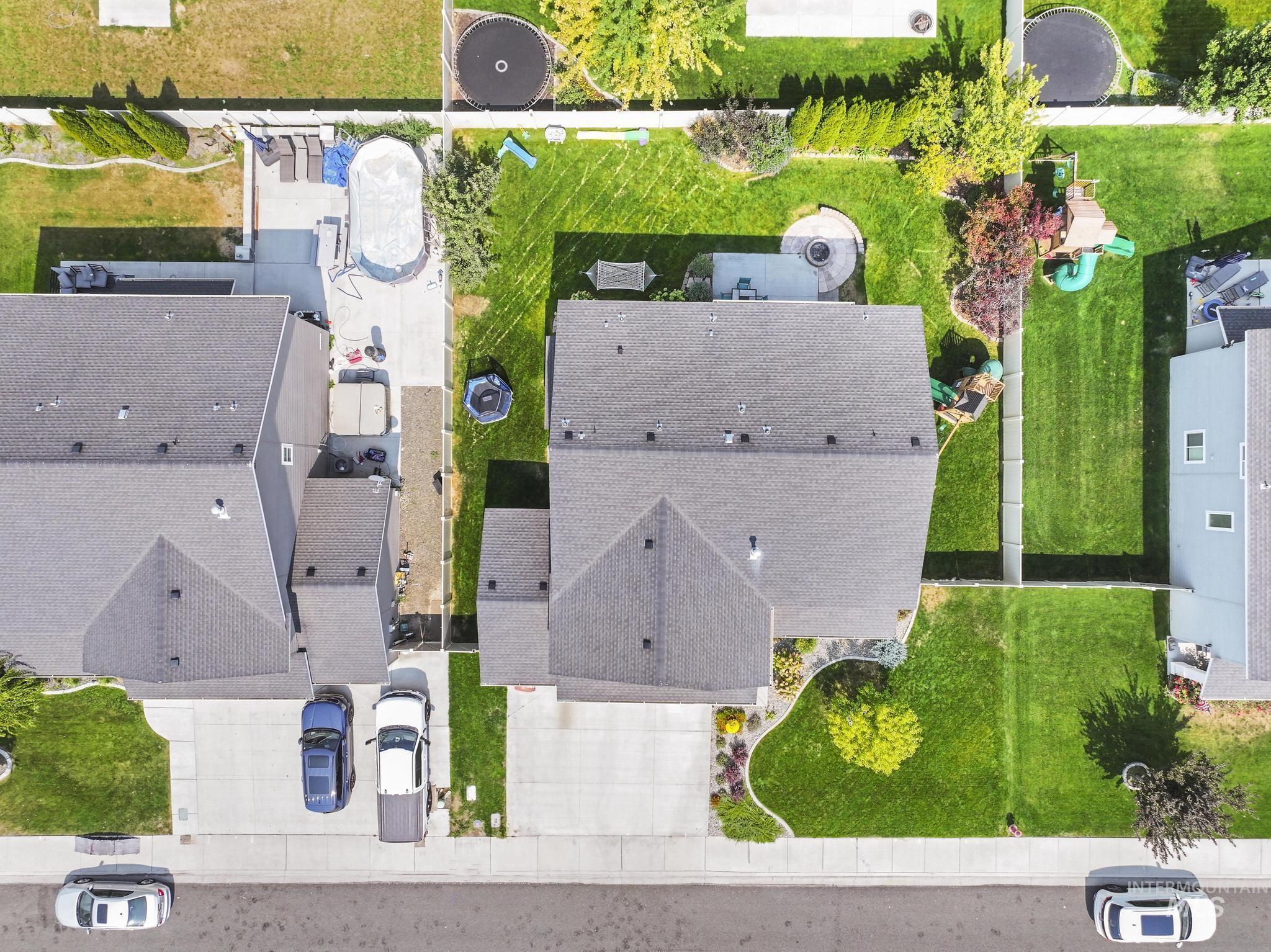 Aerial view of residential area
