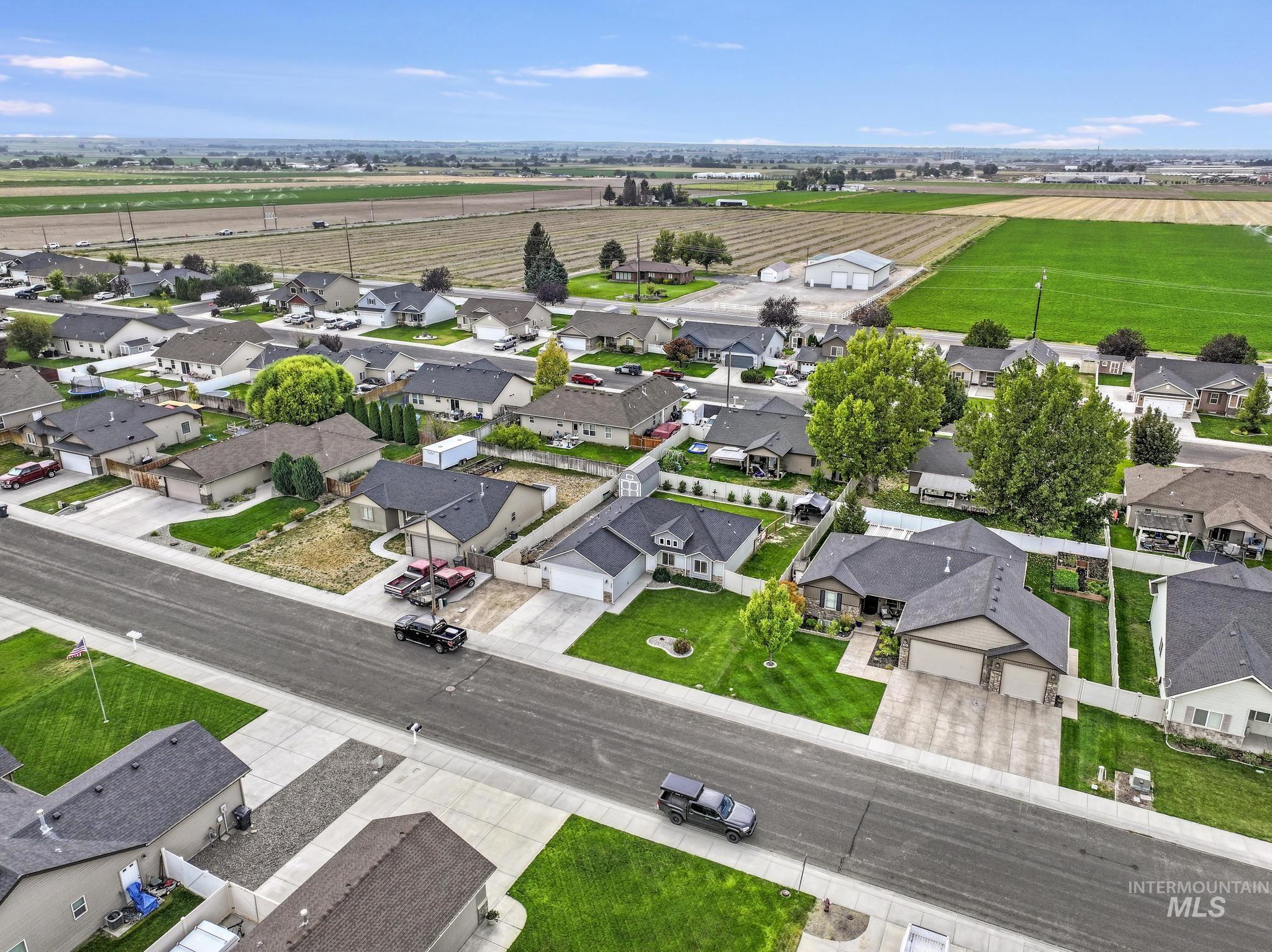 Aerial view of residential area