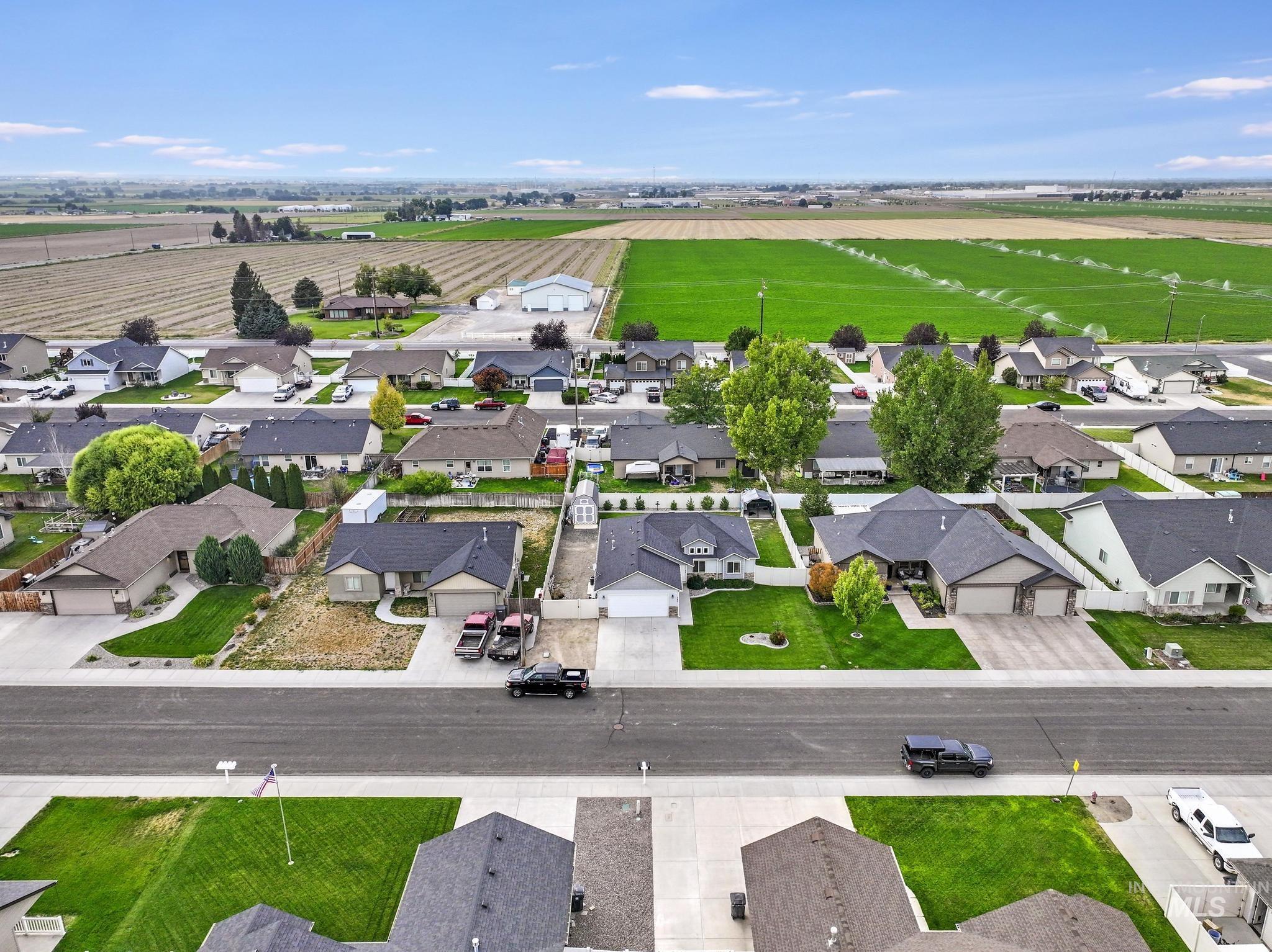 Aerial view of residential area