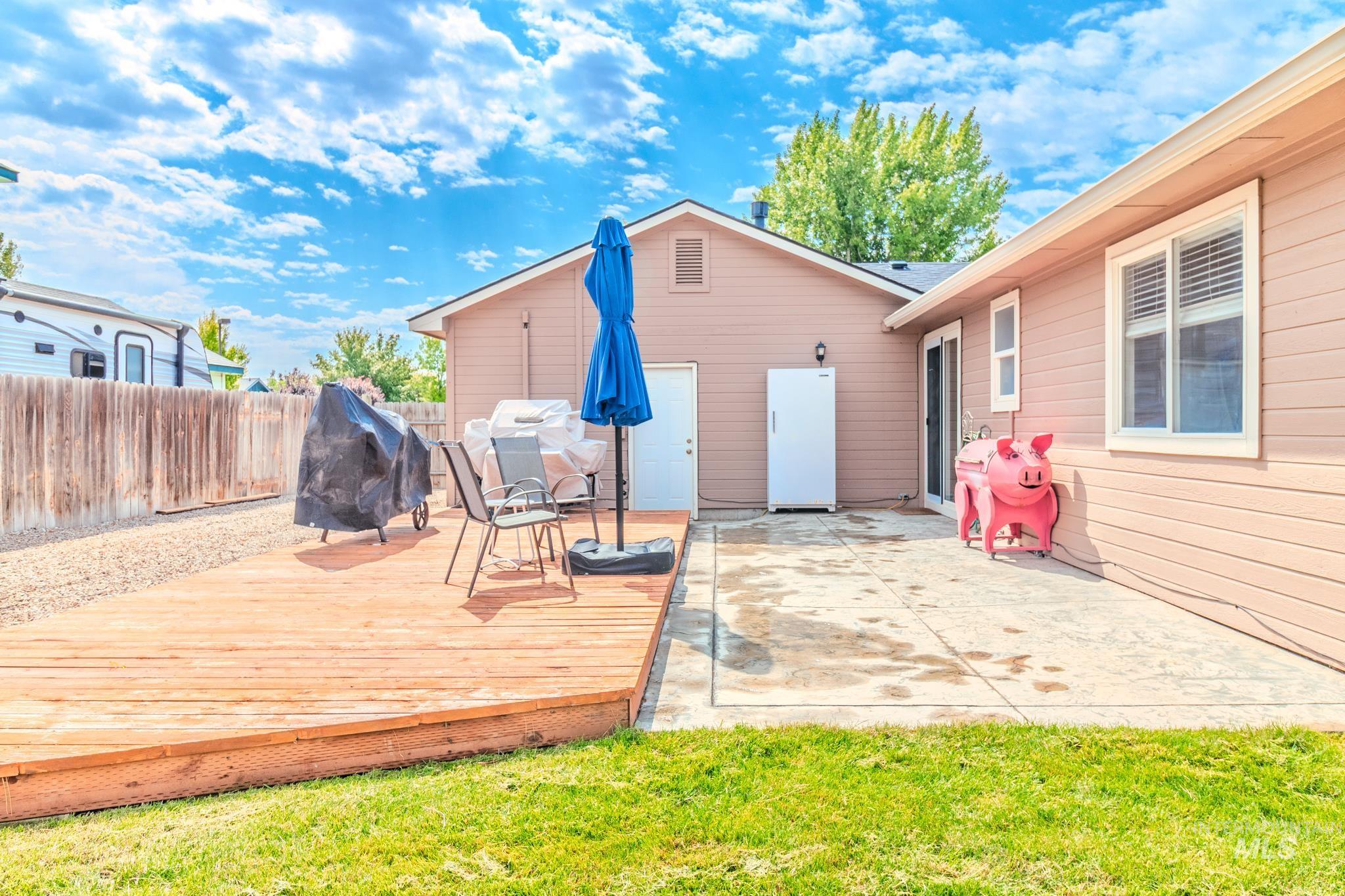 Deck with grilling area and a patio