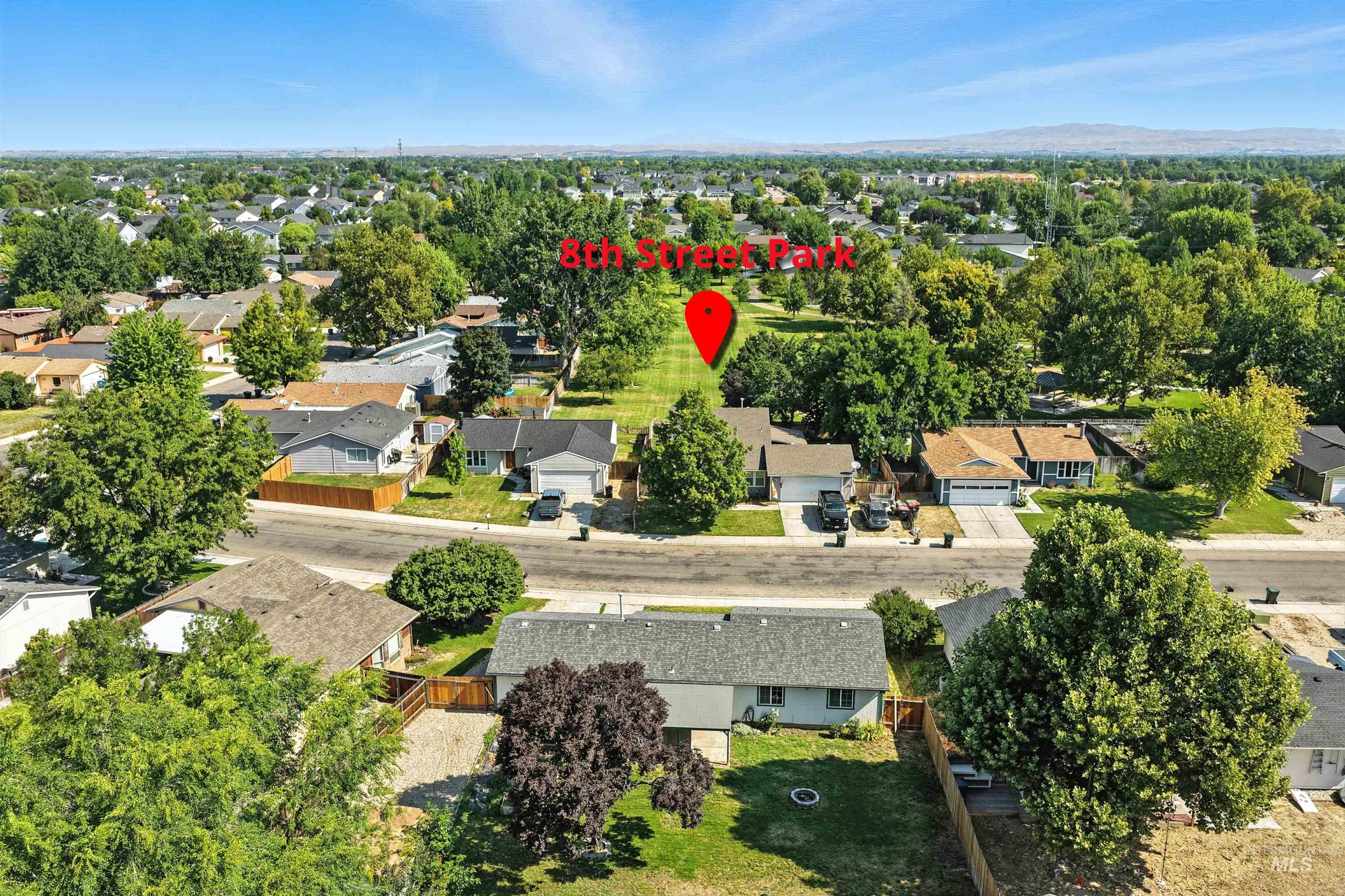 Aerial view of residential area