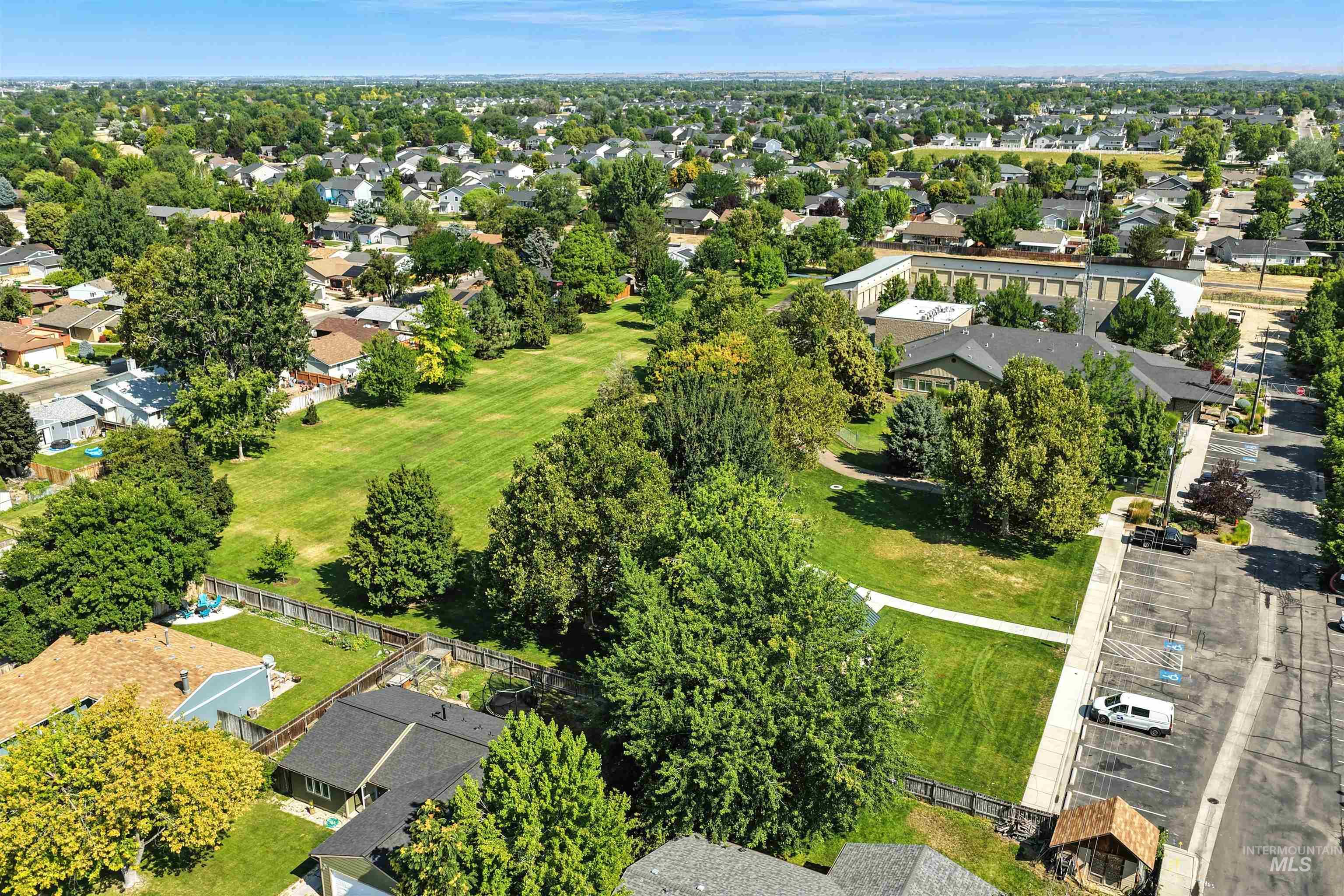Aerial view of residential area