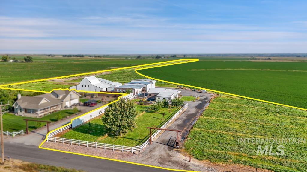 View of rural area with property parcel outlined and abundant farmland