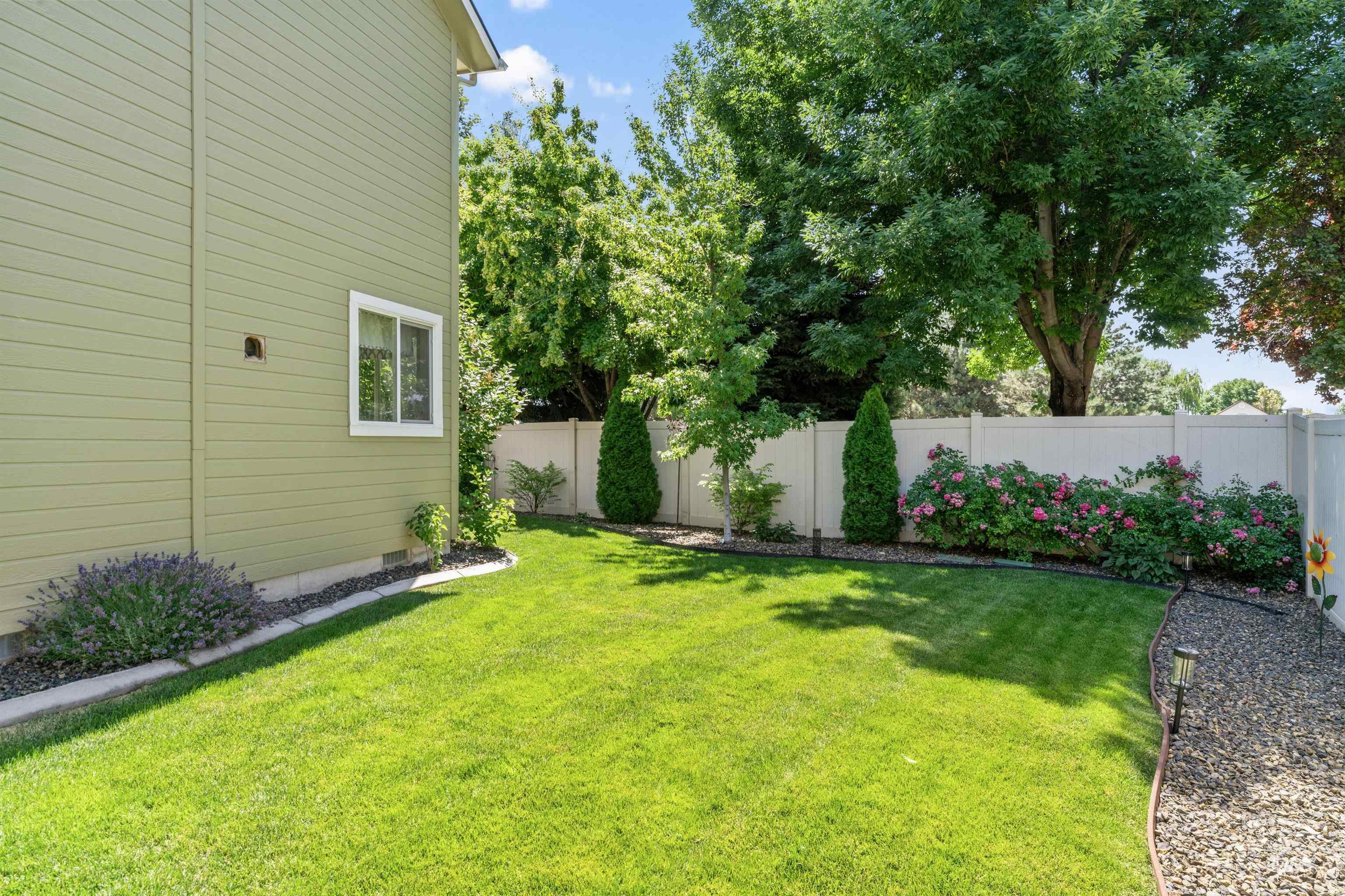 View of fenced backyard