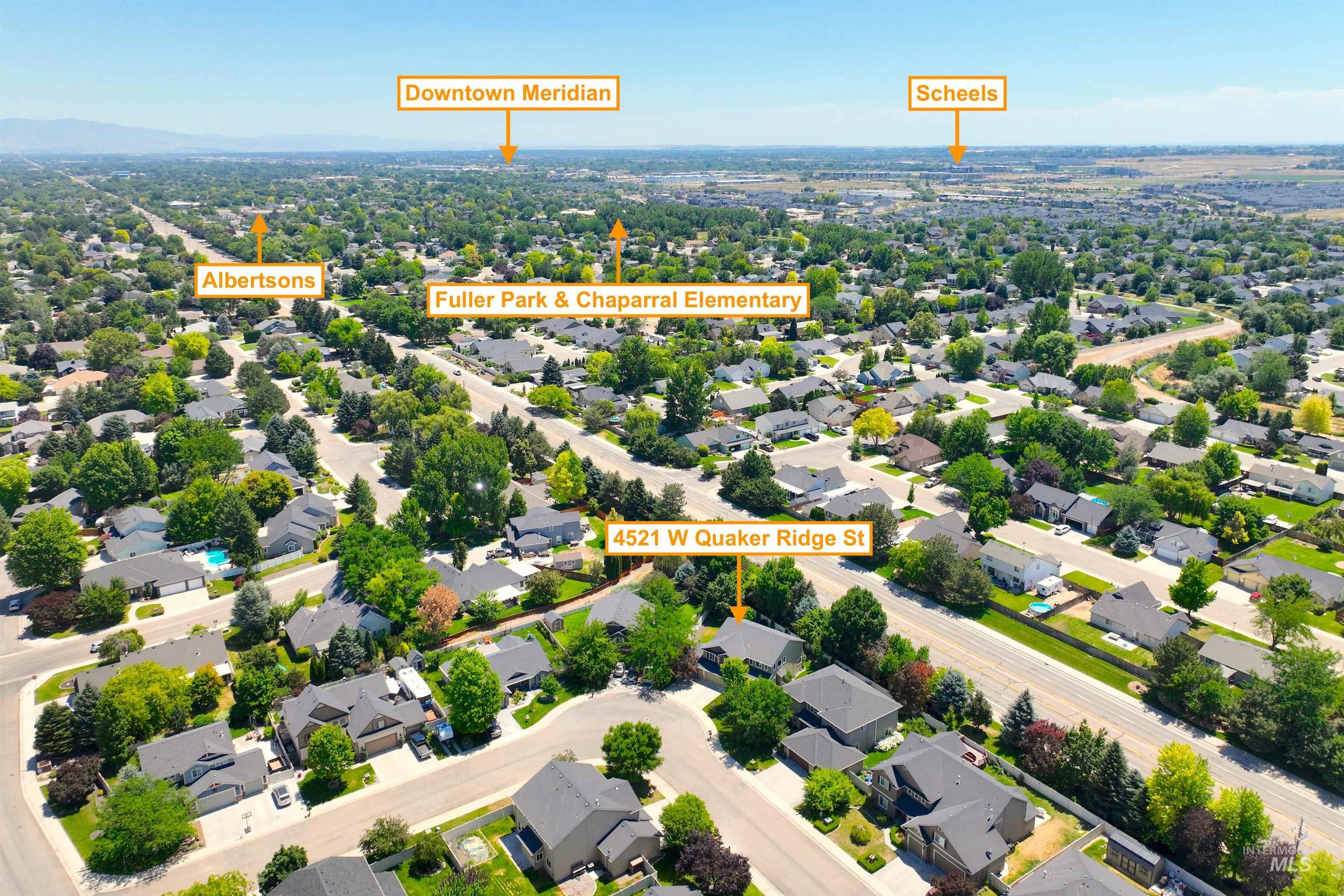 Aerial view of residential area