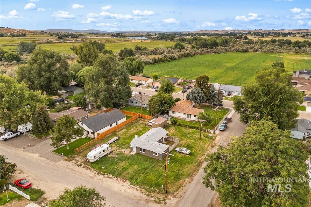 Aerial view of residential area