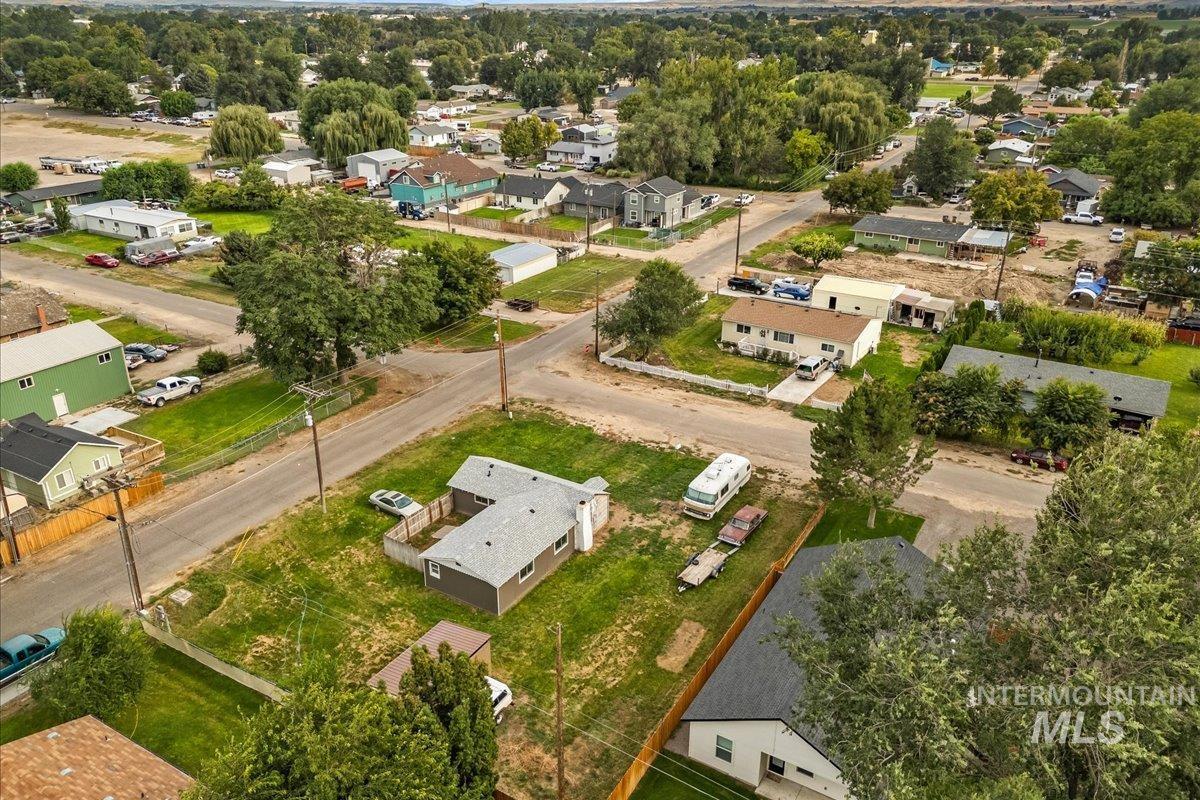 Aerial perspective of suburban area