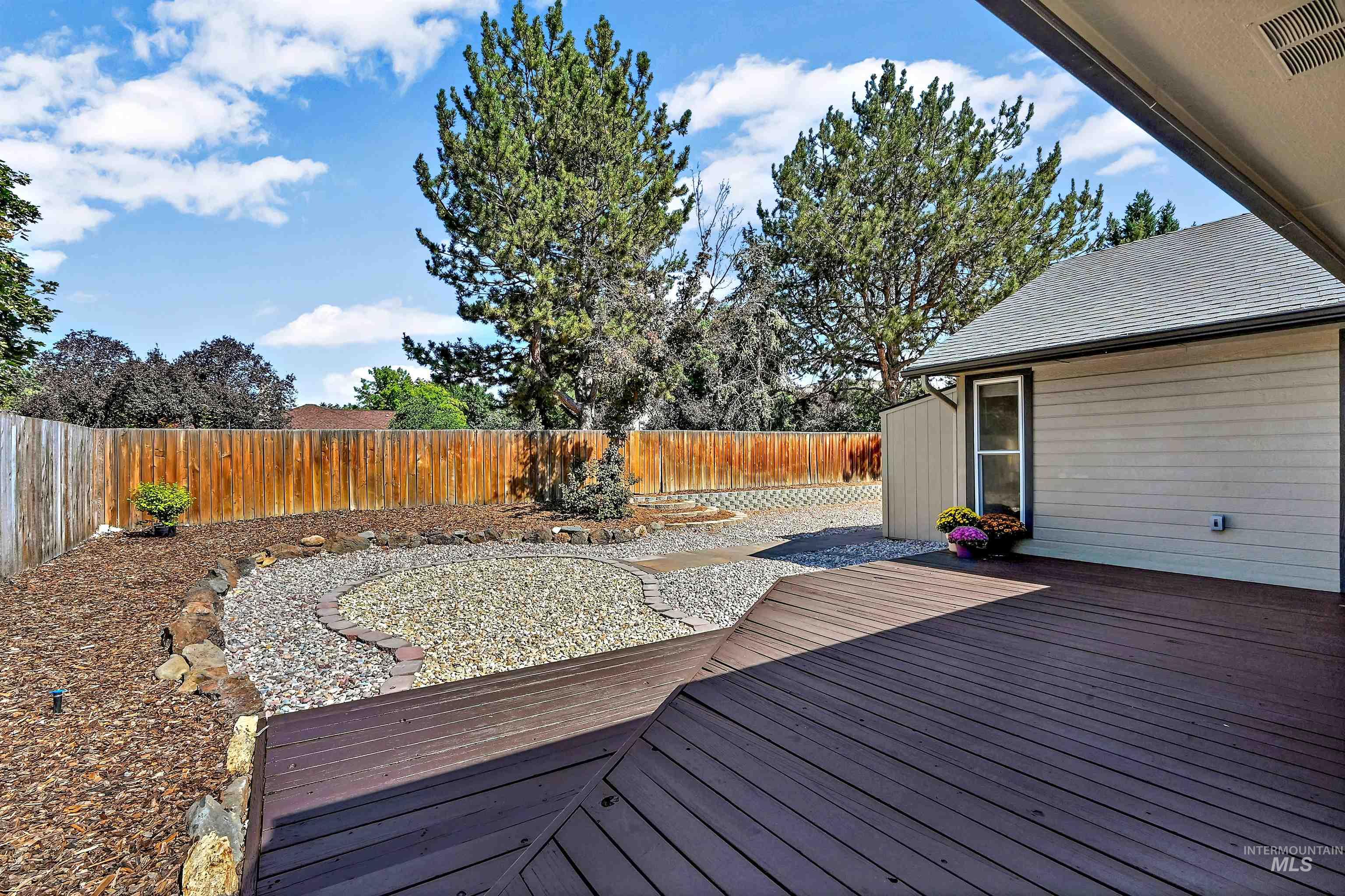 Wooden deck featuring a fenced backyard