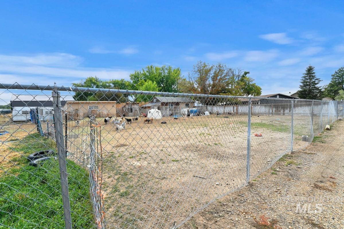 View of community with an outbuilding