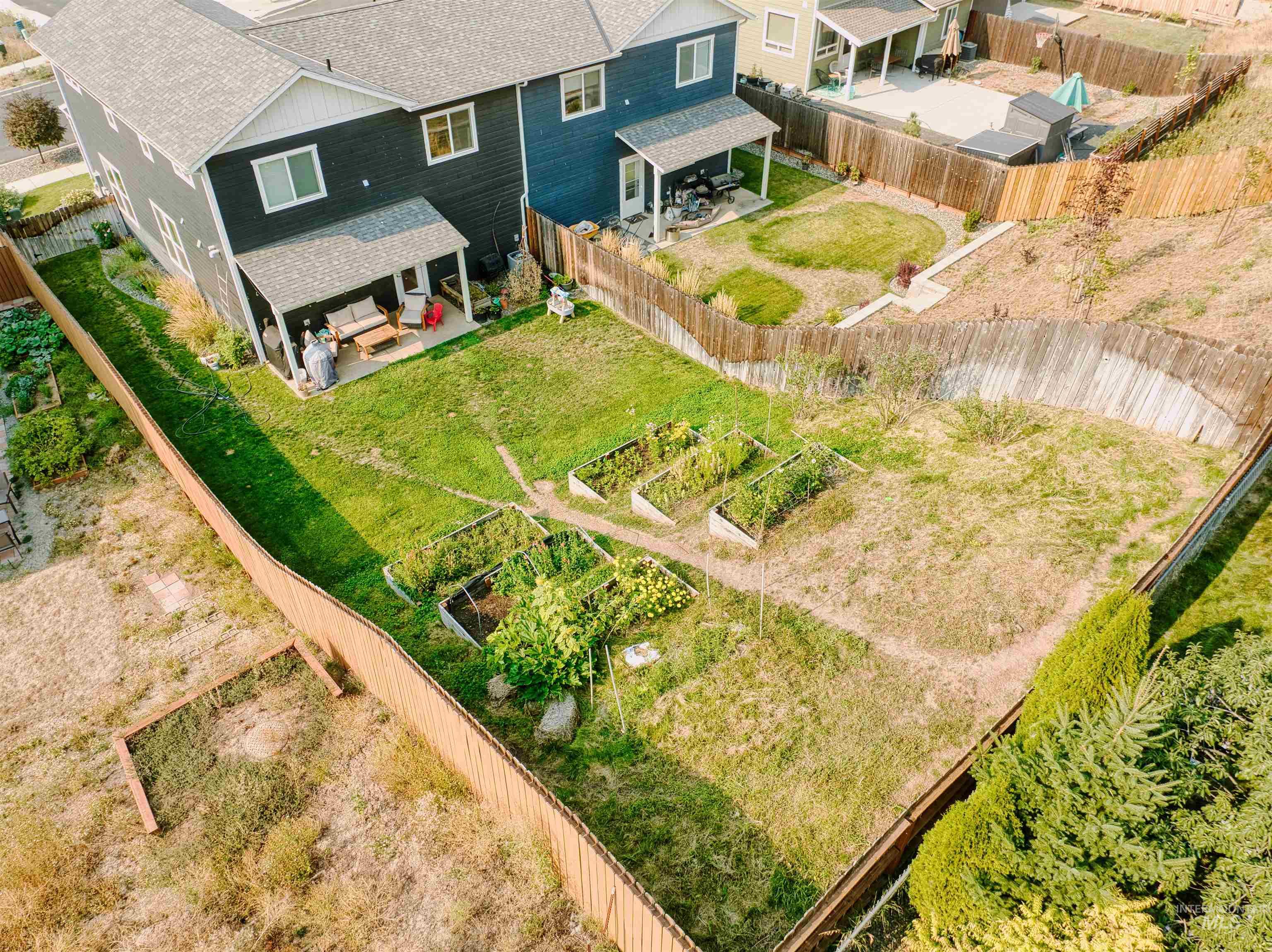 Aerial view of residential area