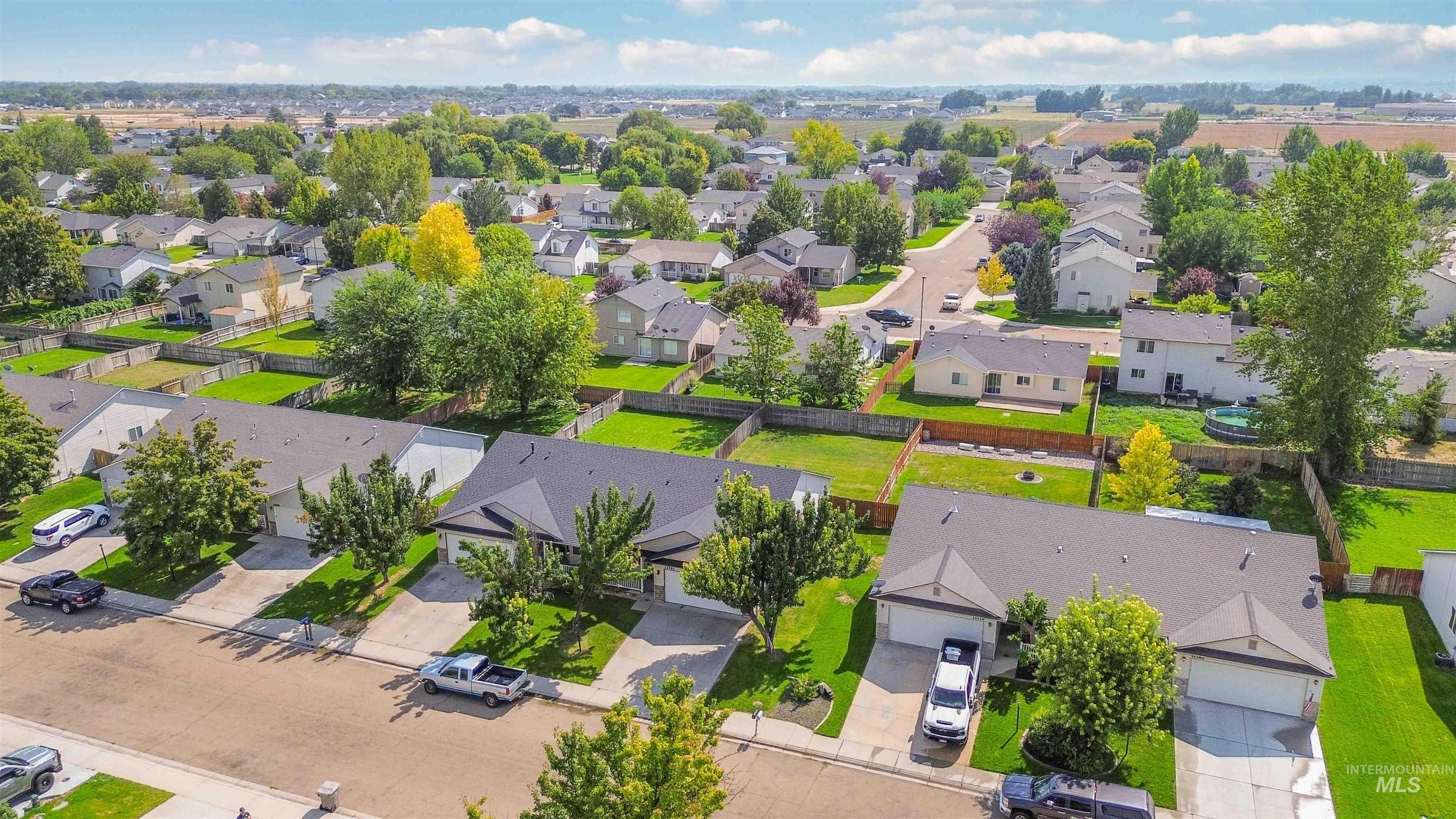 Aerial view of residential area