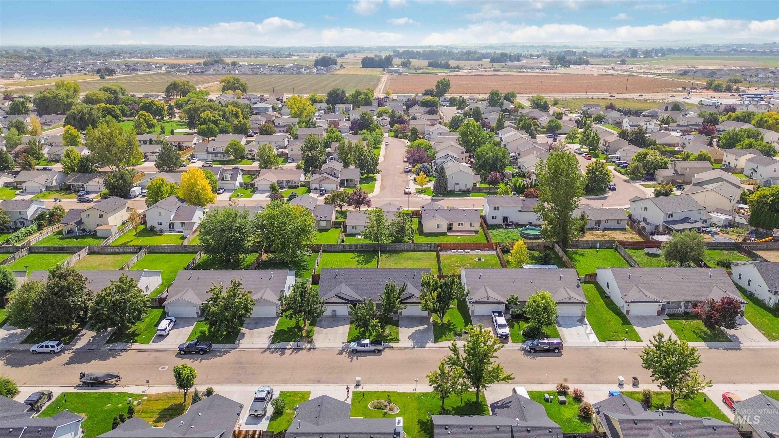Aerial view of residential area