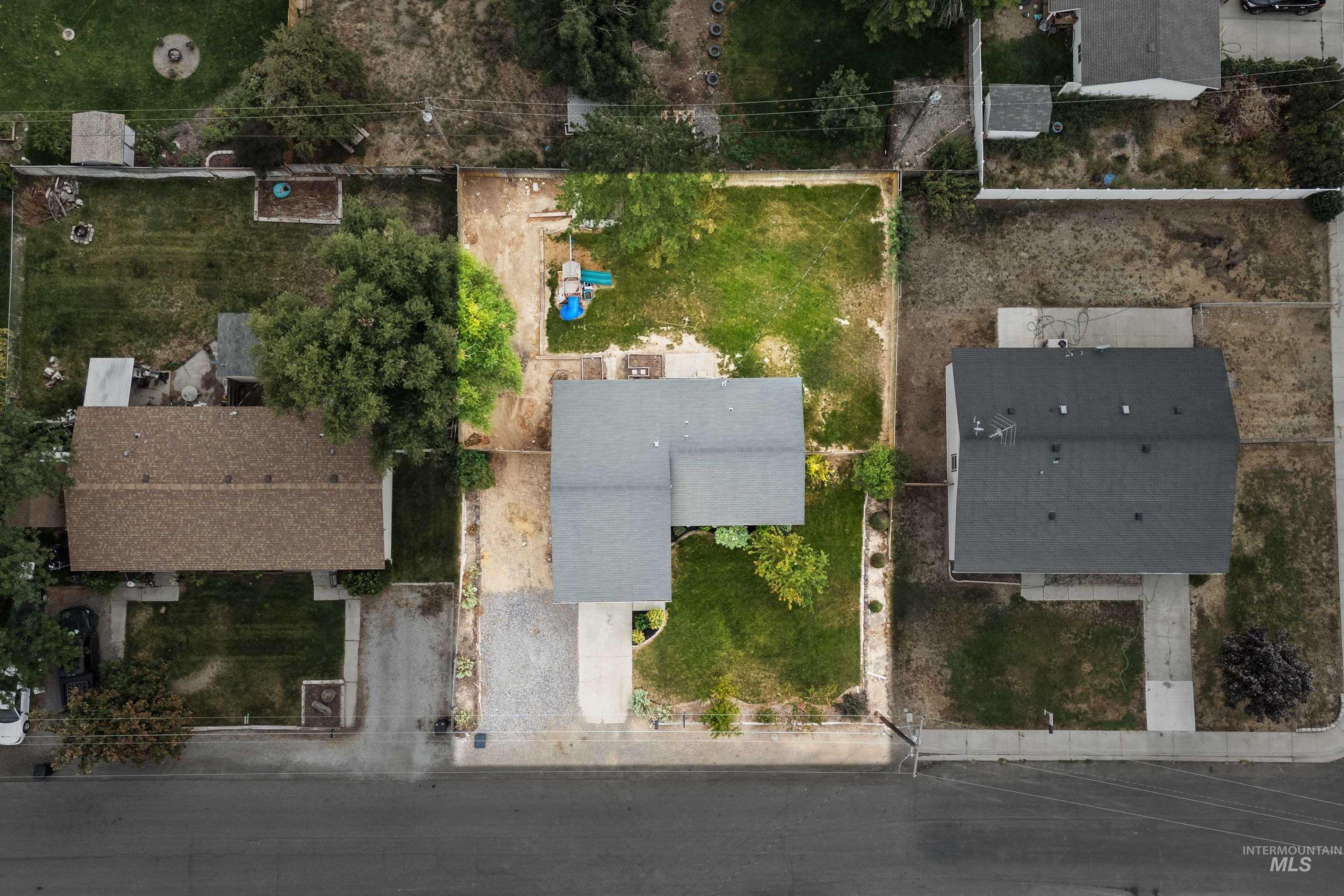 Aerial view of residential area