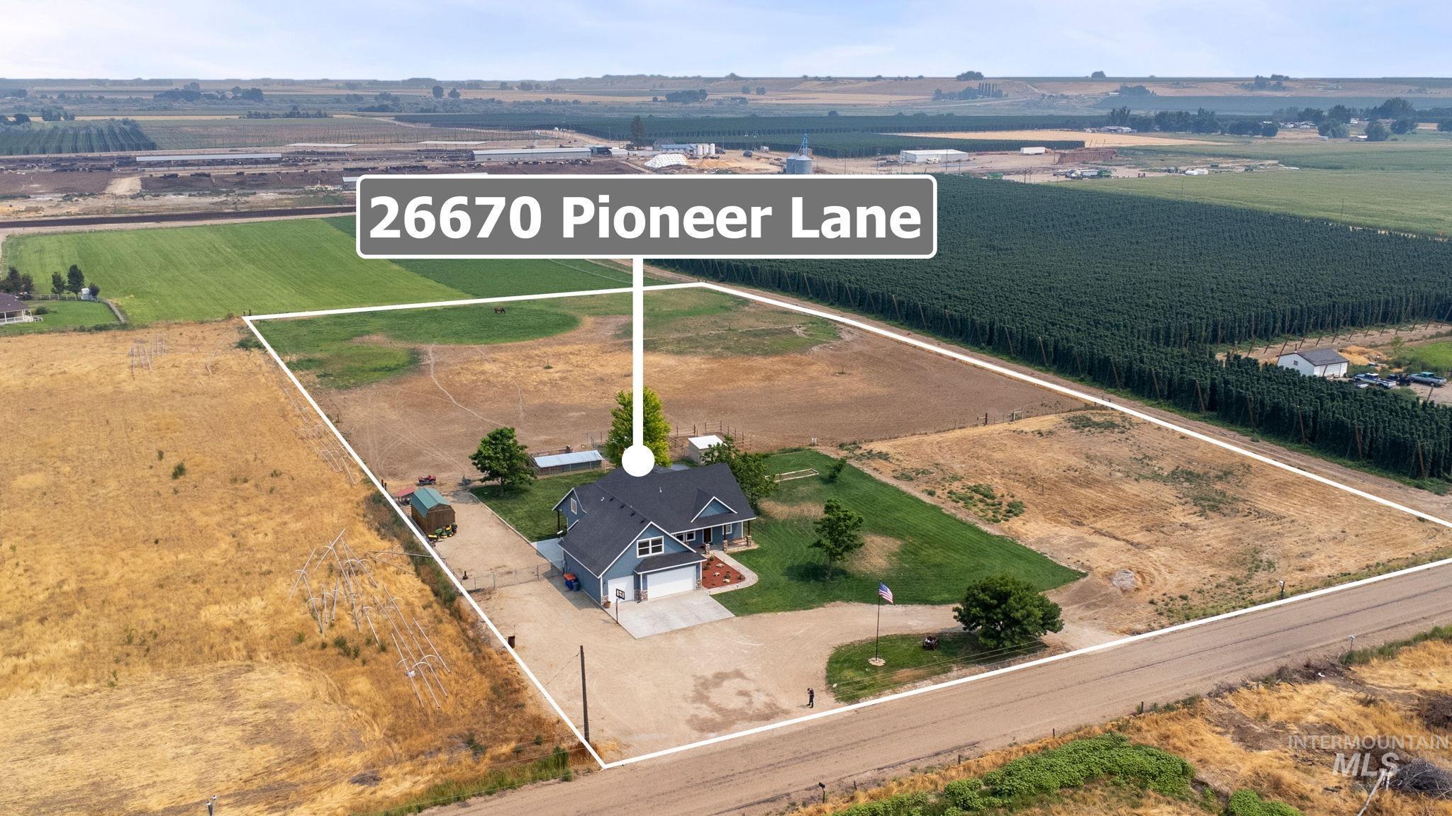 View of rural area featuring property boundaries highlighted and extensive farmland