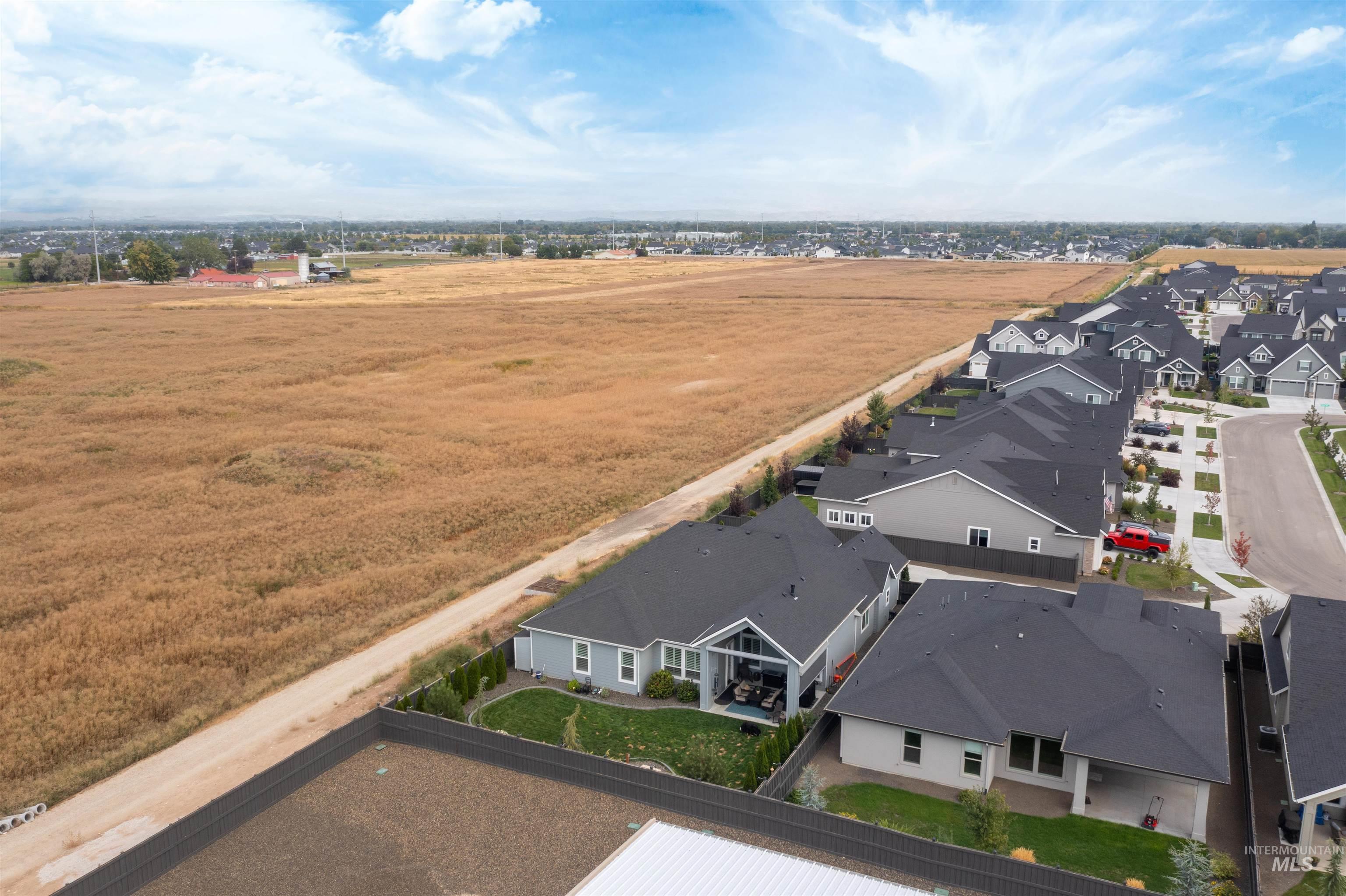 Aerial view of residential area