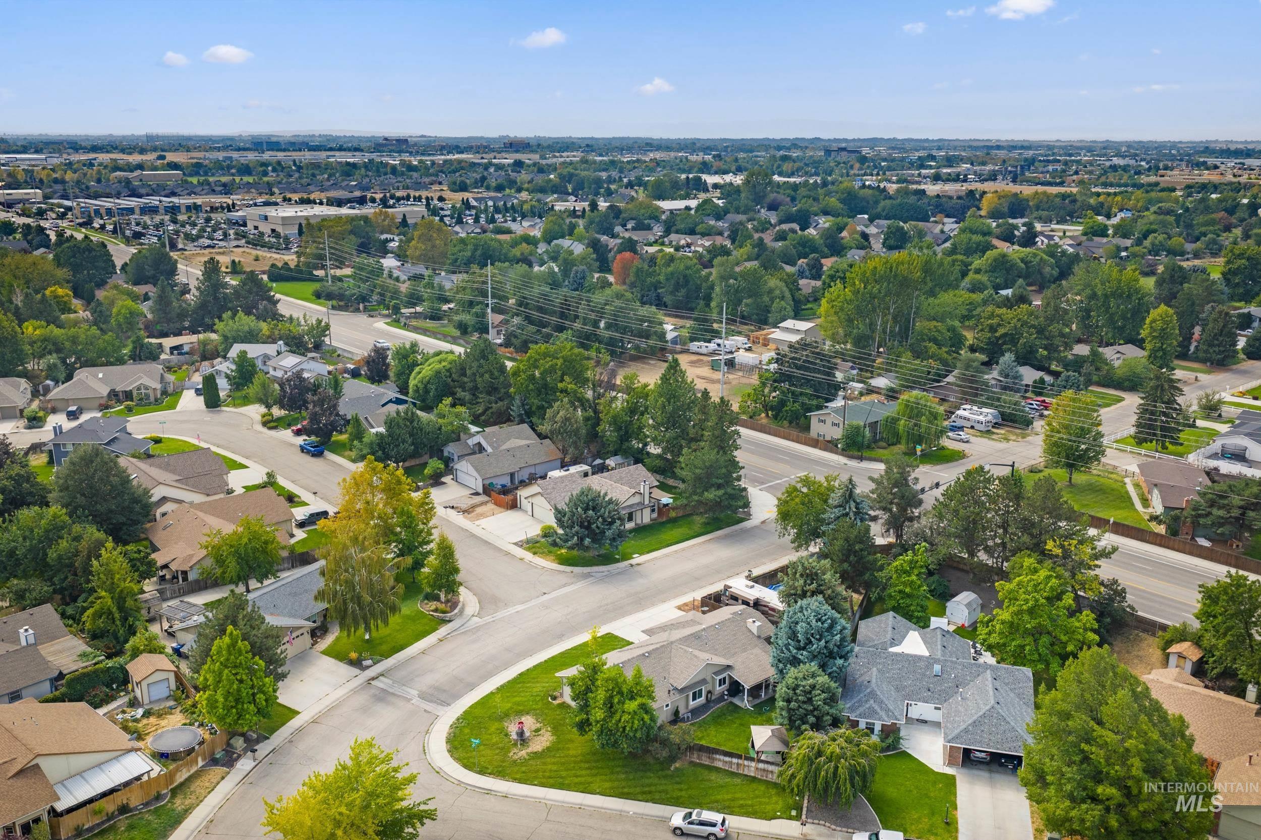 Aerial view of residential area