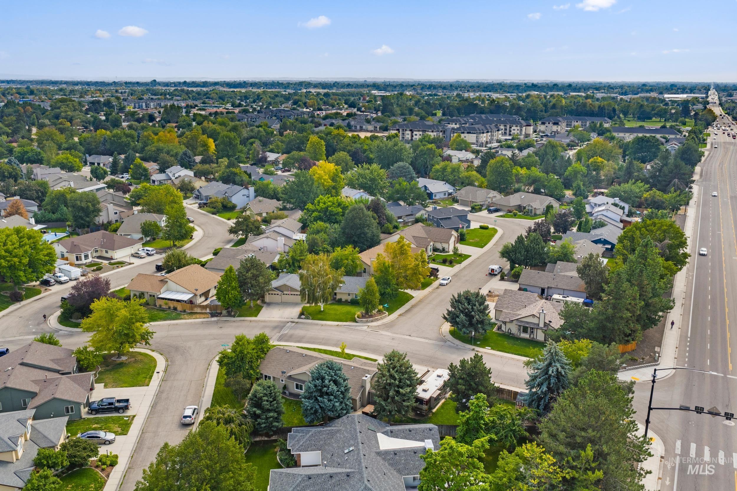 Aerial view of residential area