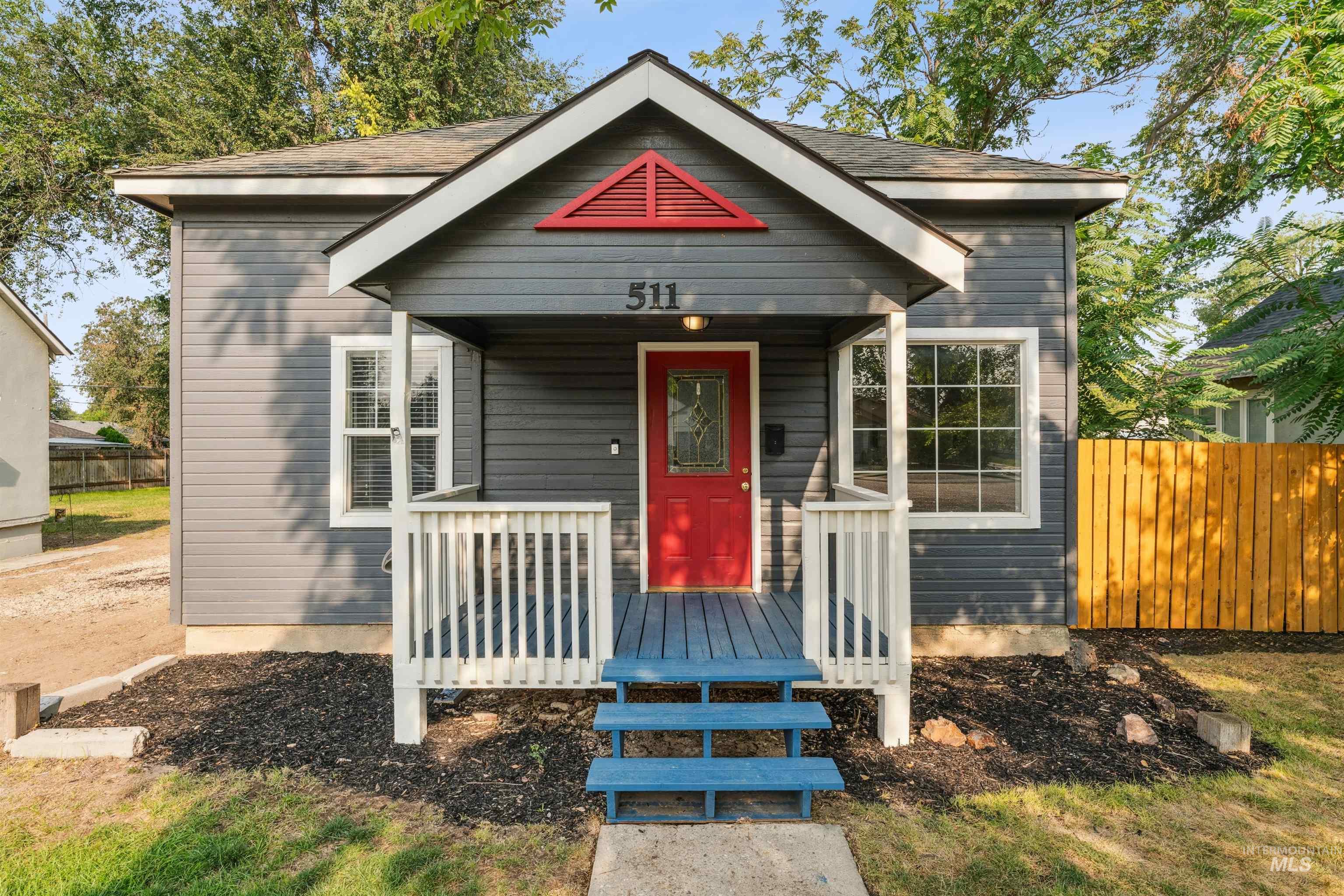 View of front facade featuring covered porch