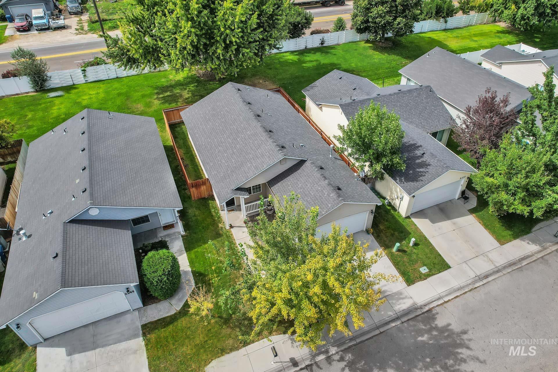 Aerial view of residential area