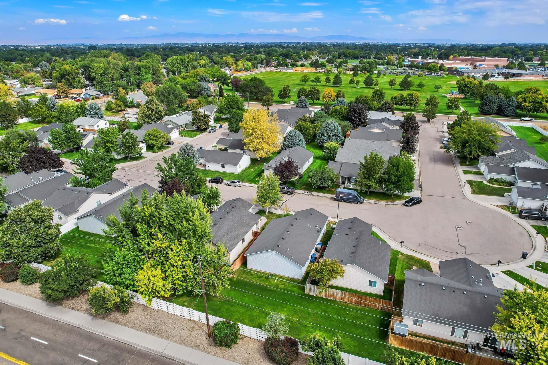Aerial view of residential area