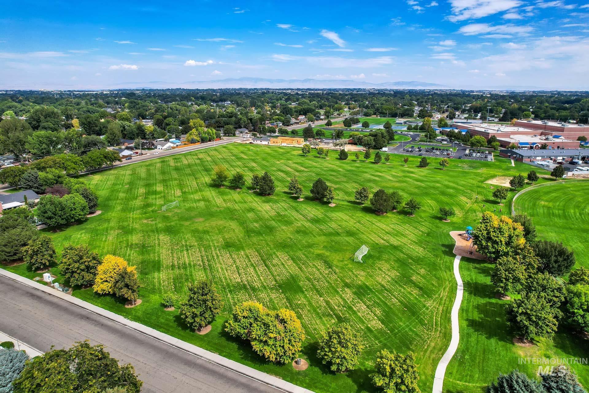 Bird's eye view of a tree filled landscape