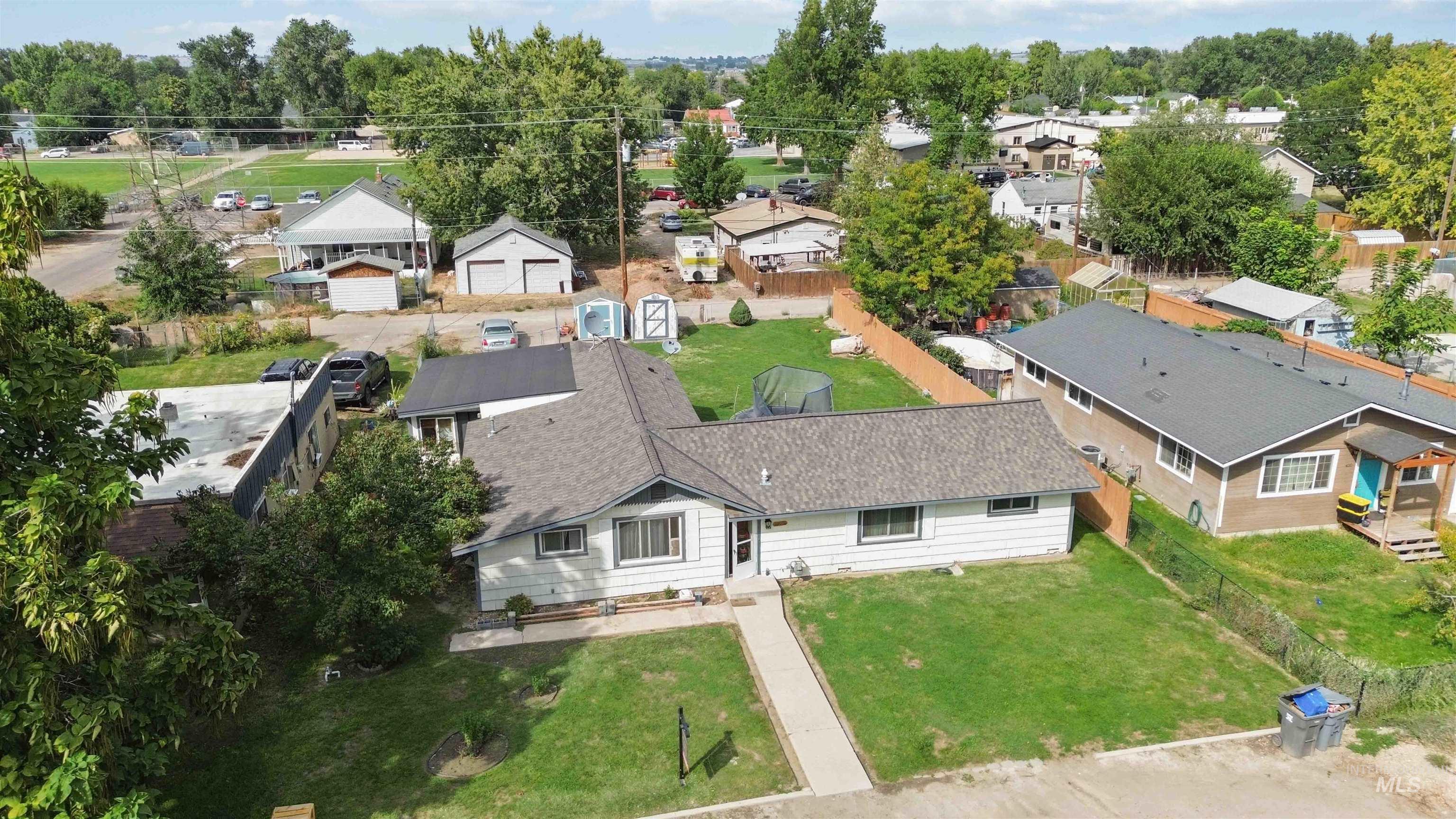 Aerial view of residential area