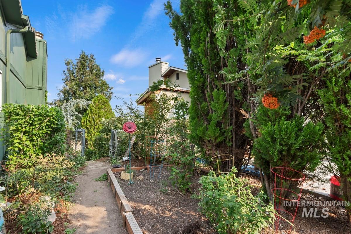View of yard featuring a vegetable garden