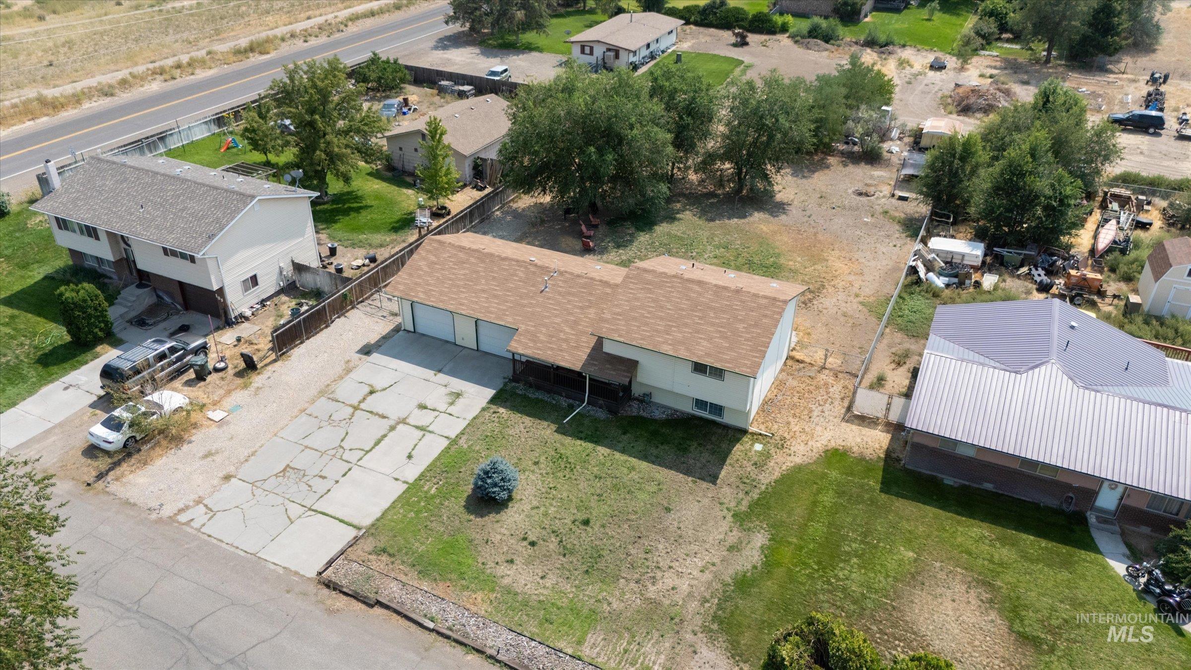 Aerial view of residential area