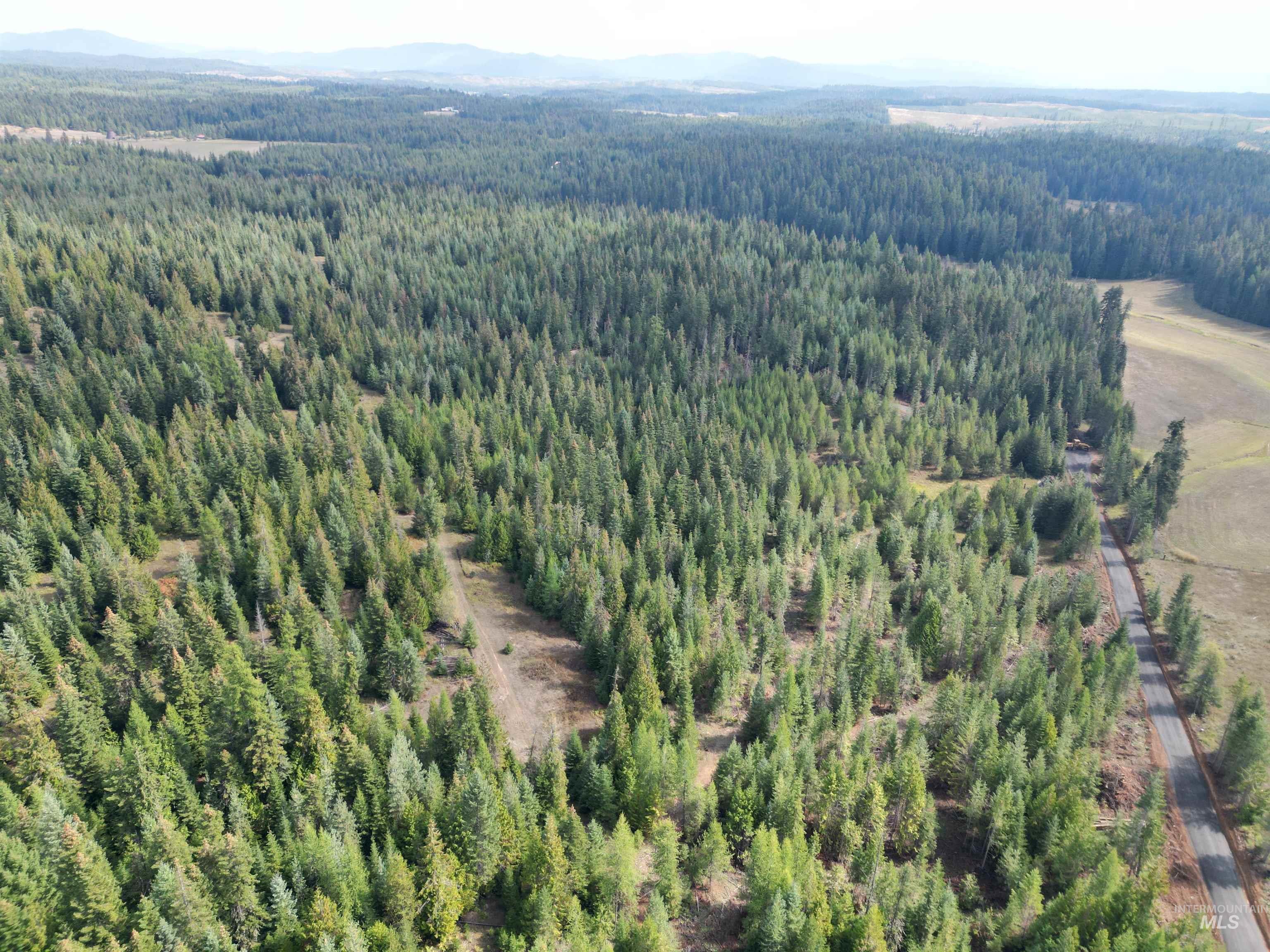 Drone / aerial view of a mountain backdrop