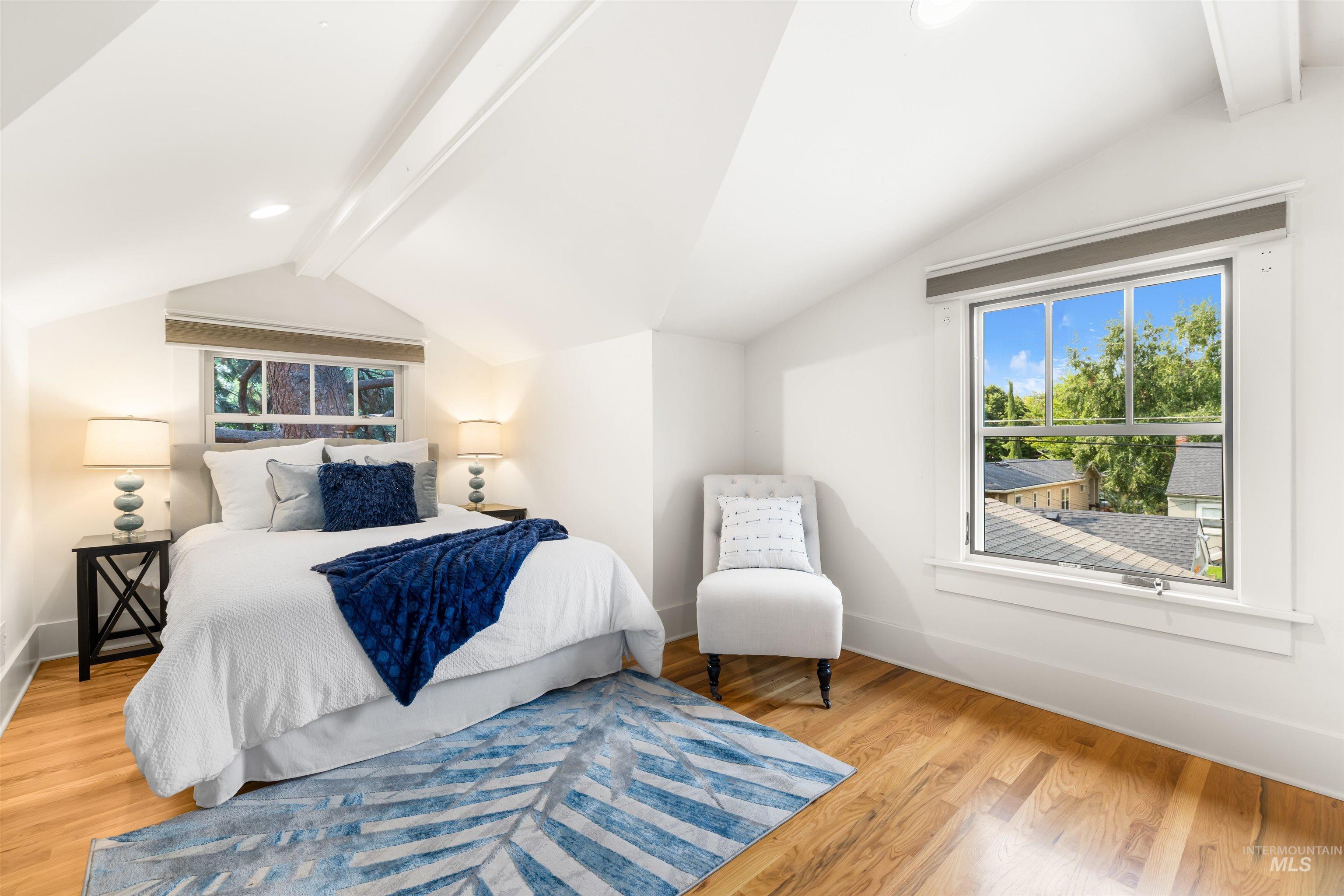 Bedroom featuring light wood-style floors and recessed lighting