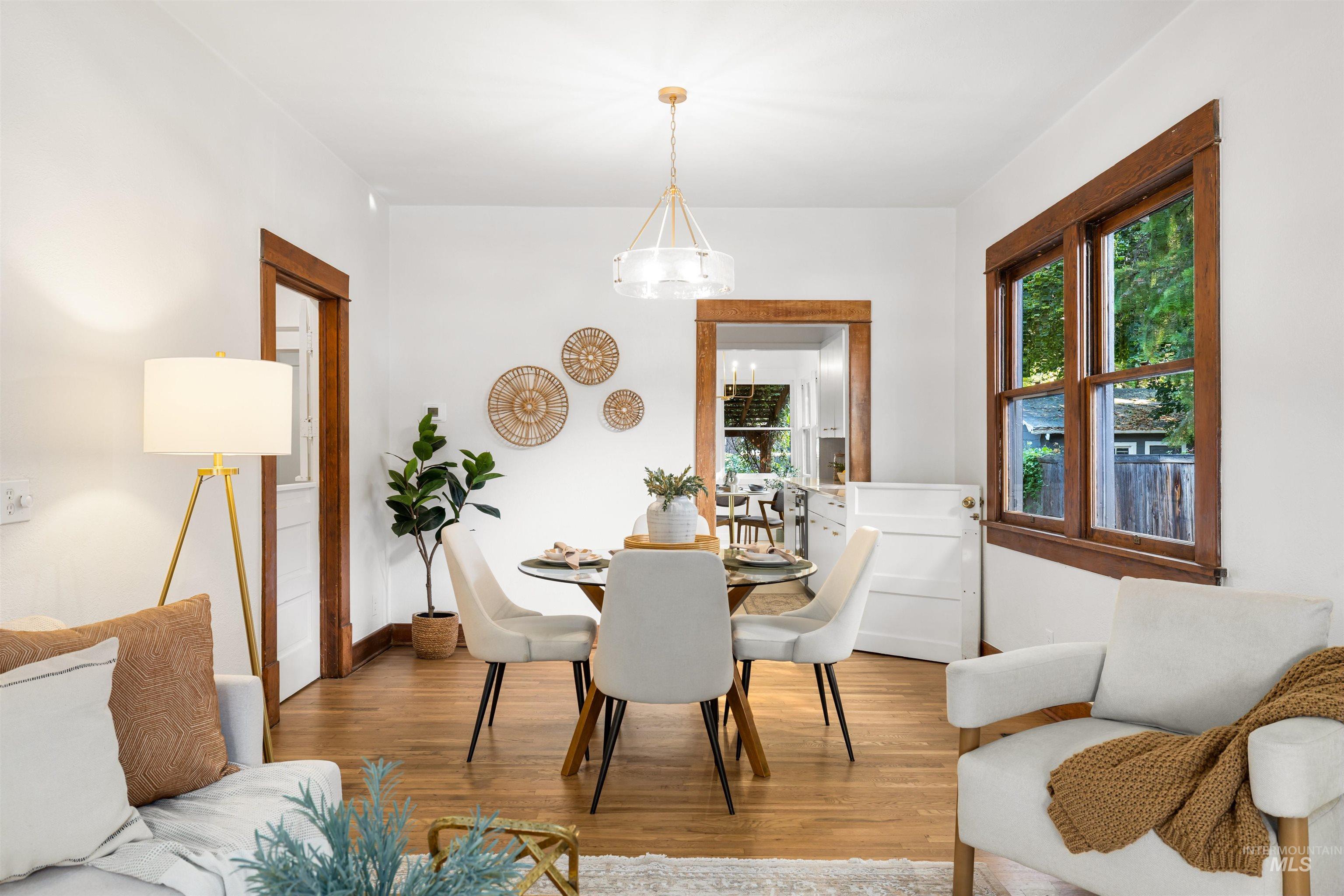 Dining room with wood finished floors
