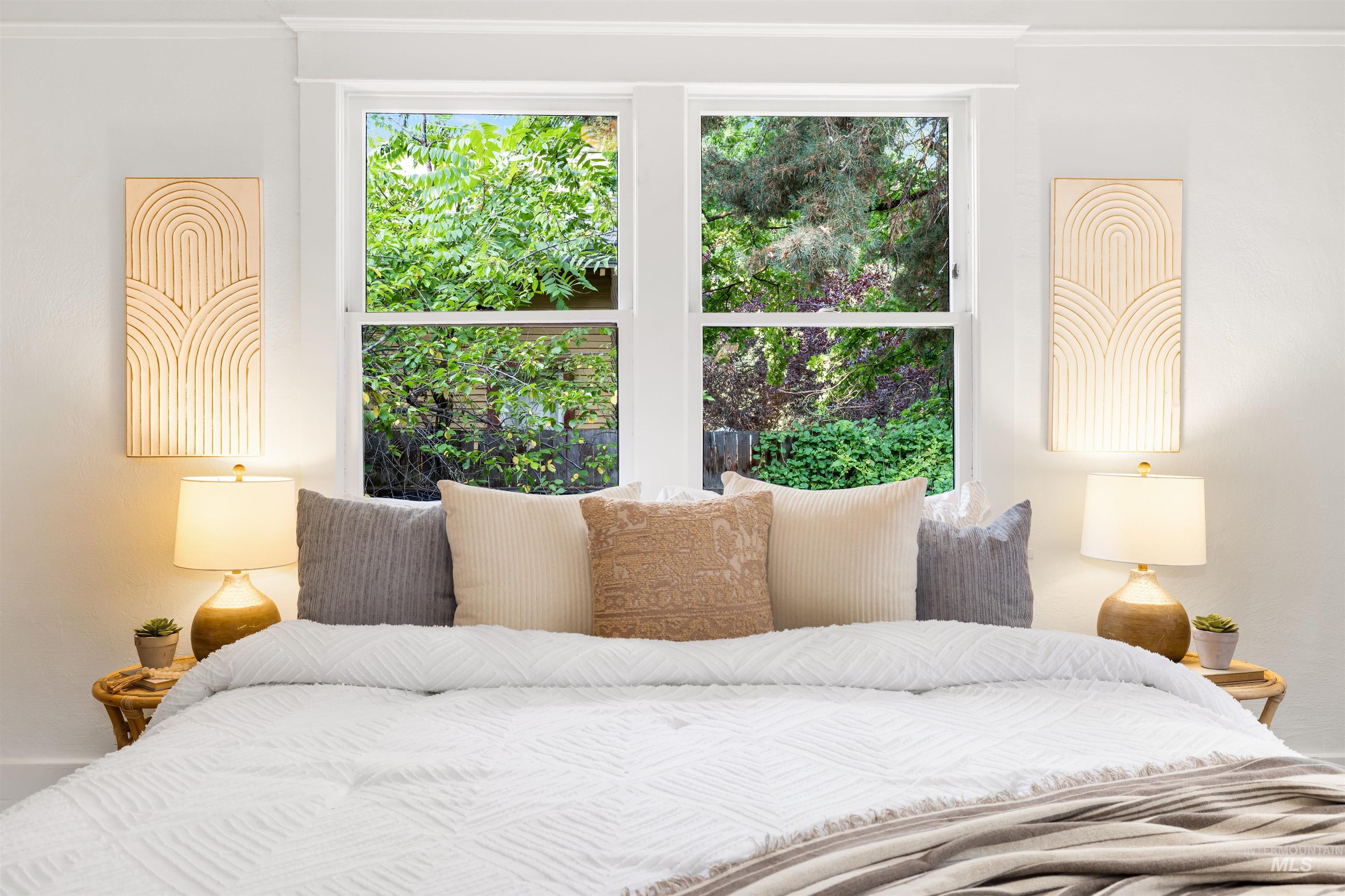 Bedroom featuring crown molding