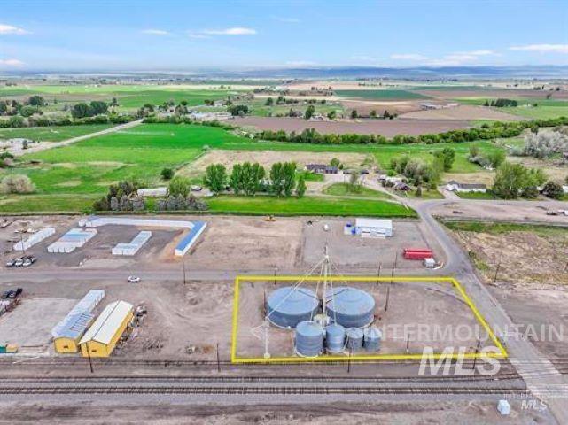 View of property location with property parcel outlined and an industrial area