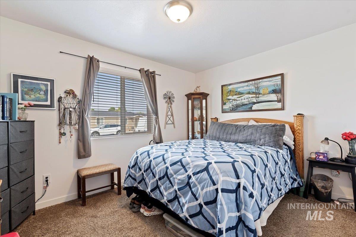Bedroom with carpet floors