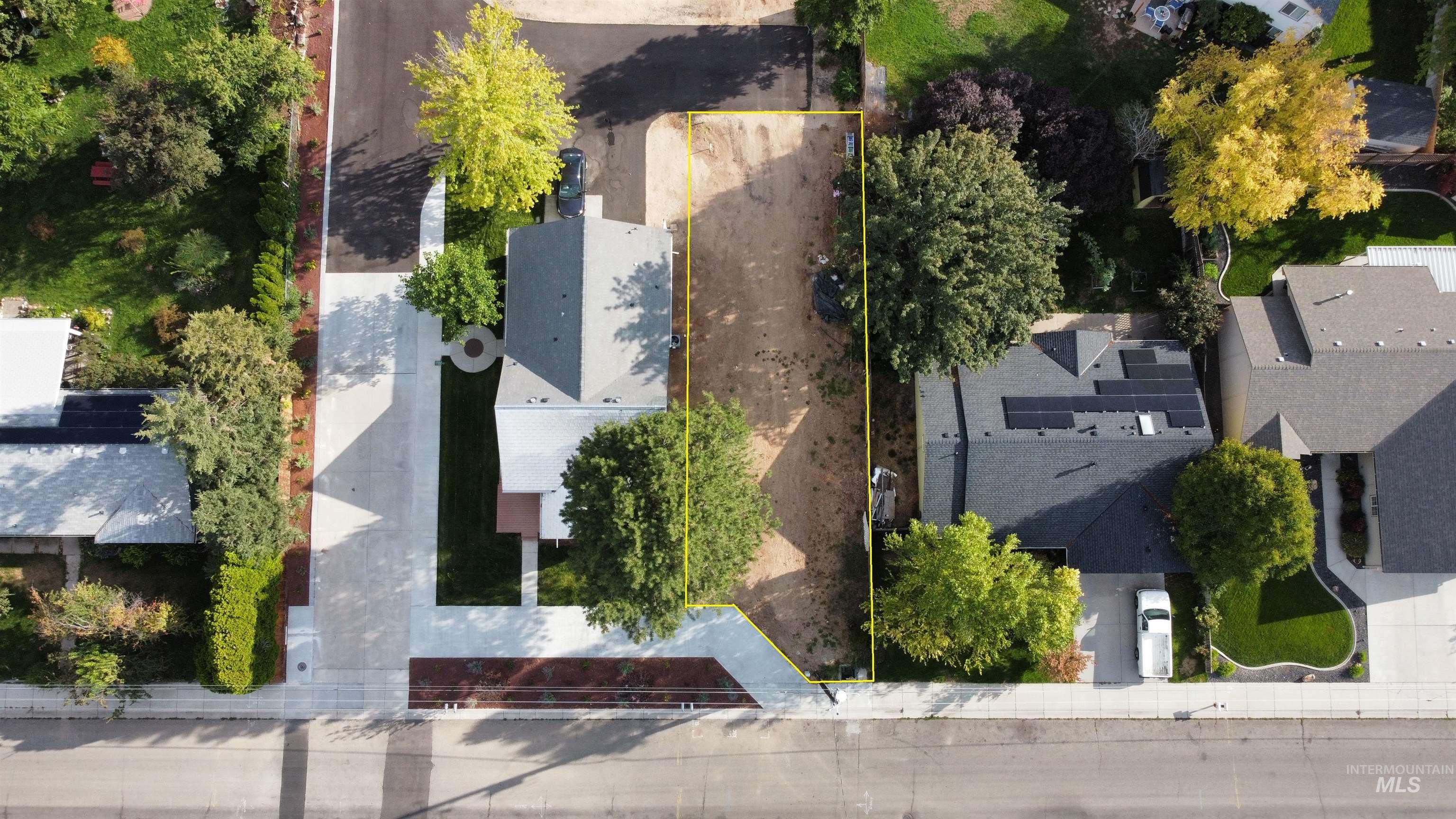 Aerial view of residential area