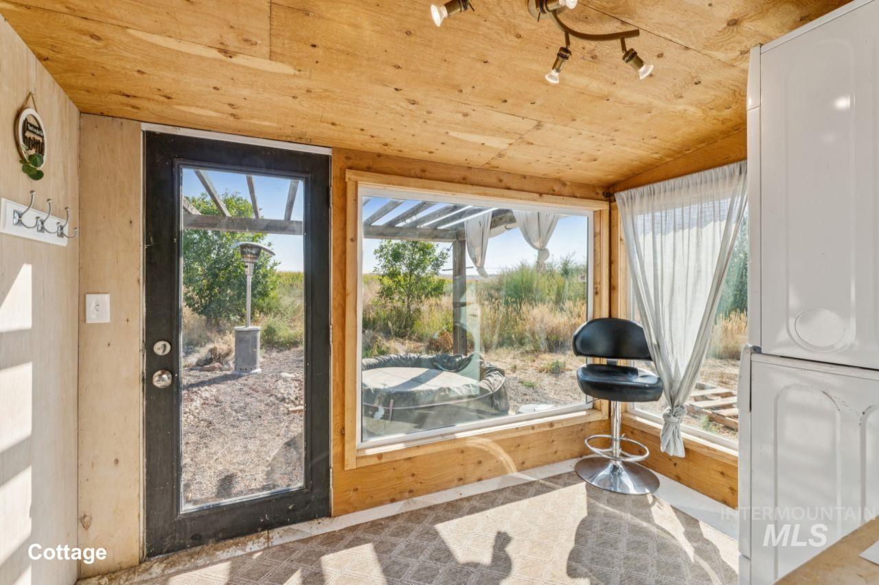 Interior space featuring wooden ceiling