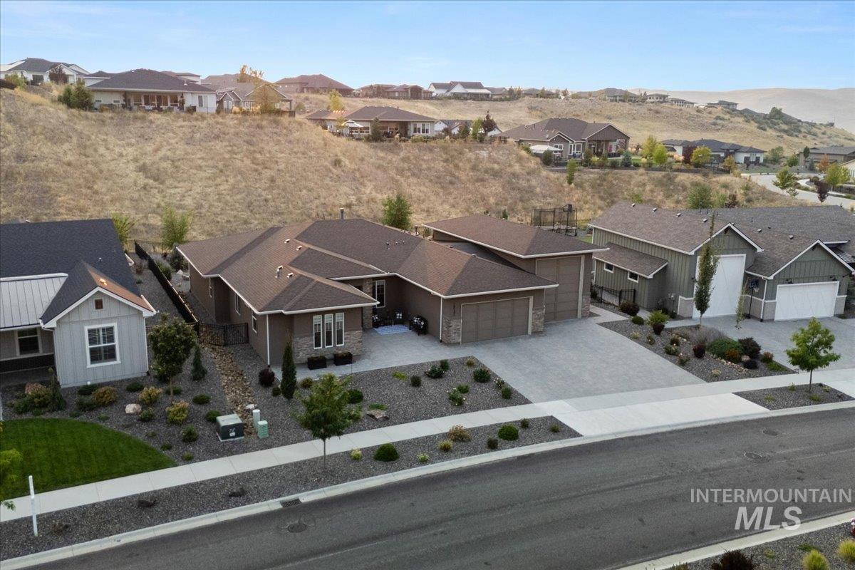 Aerial view of residential area