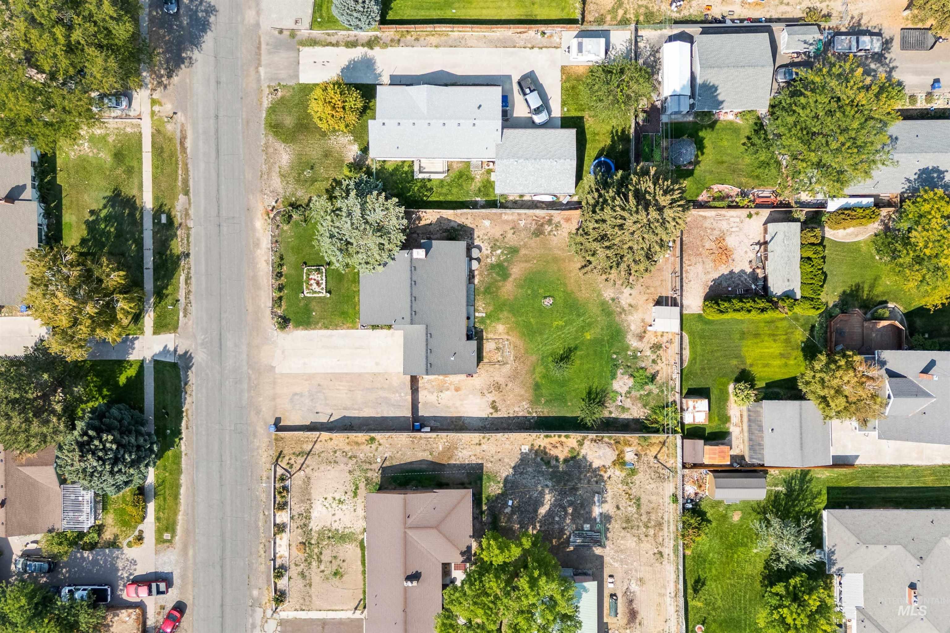 Aerial view of residential area